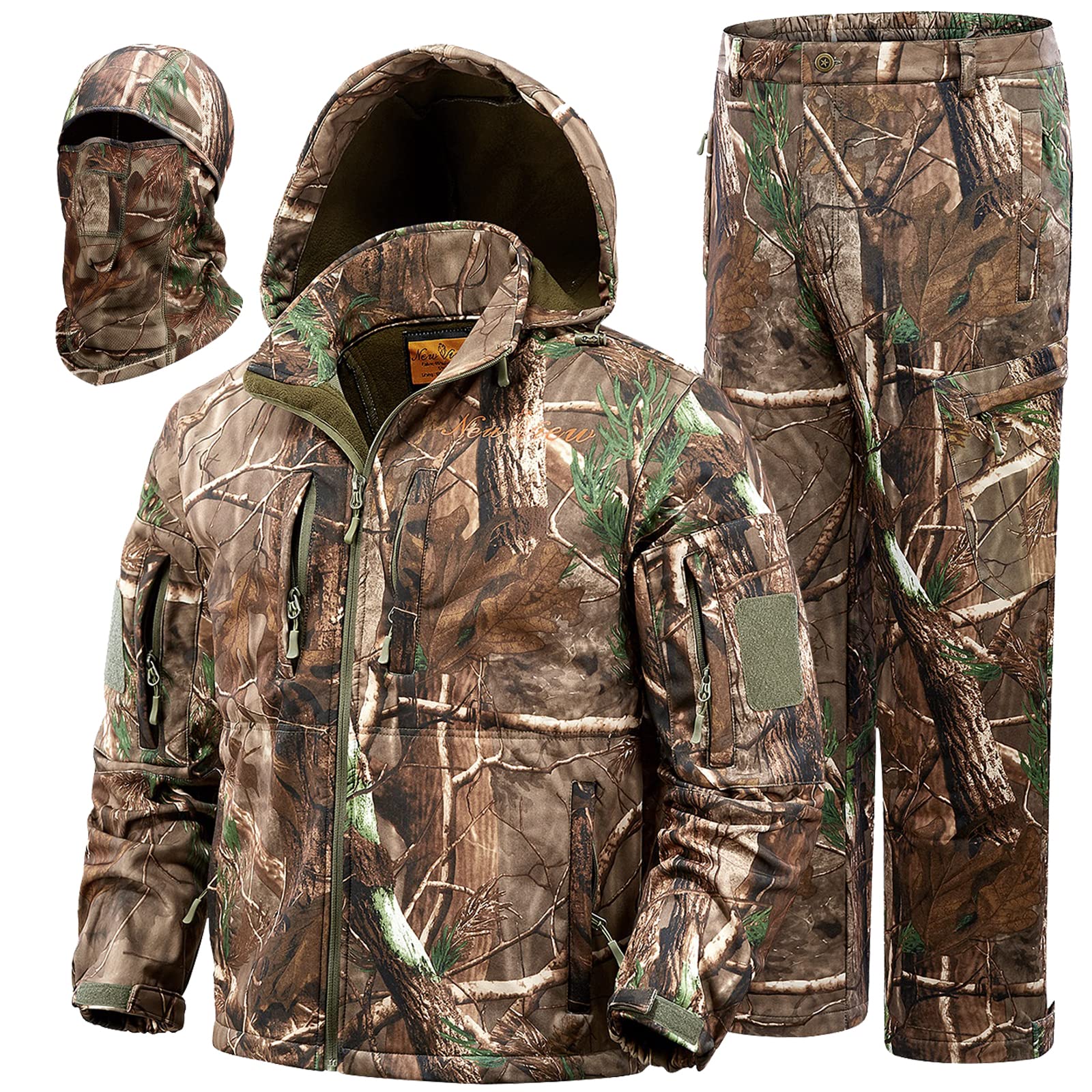 Silent Waterproof Hunting Jacket and Pants for Men - Camouflage Deer Duck Hunting Gear | Ideal for Outdoor Hunting, Camping & Wilderness Adventures