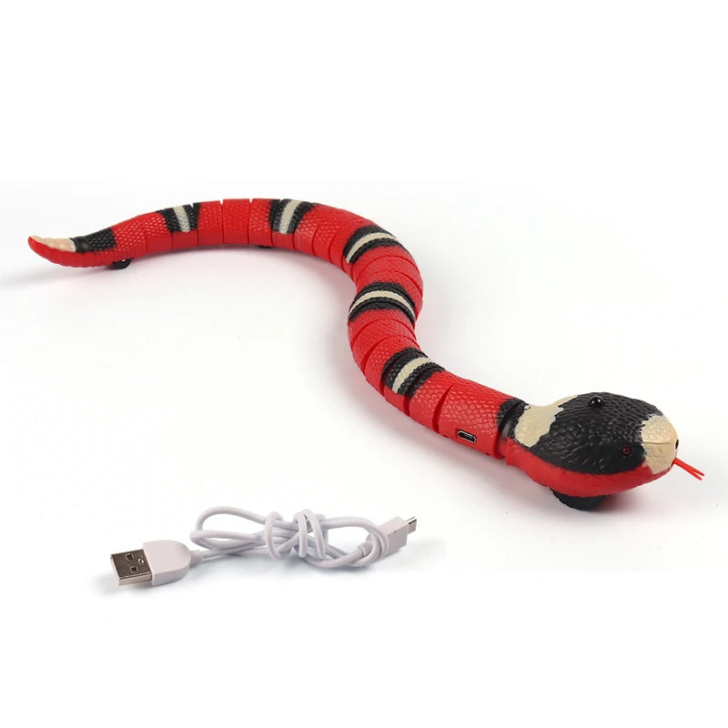 Smart Sensing USB Rechargeable Cat Toy - Interactive Snake Teaser for Indoor Cats, Fun Exercise & Playtime for Kittens & Adult Cats - Perfect for Boredom Relief & Bonding