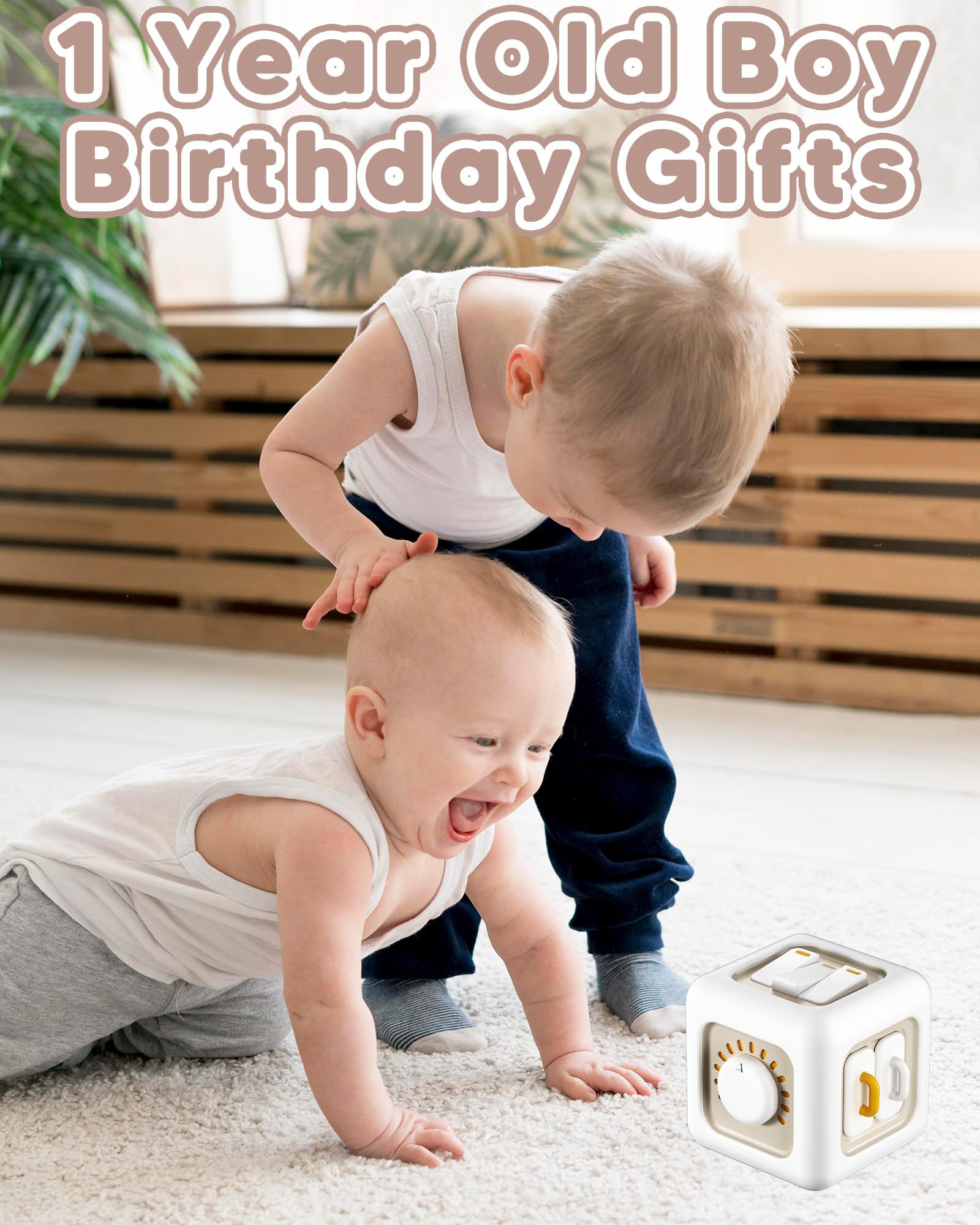 Montessori Busy Cube Sensory Toys - 6-in-1 Educational Learning Toy for 1 Year Old Boys & Girls | Fine Motor Skills Development | Perfect Birthday Gift, Easter Basket Stuffer & Travel Activity Toy for Toddlers (Great for Airplane, Car Rides & Quiet Playtime)