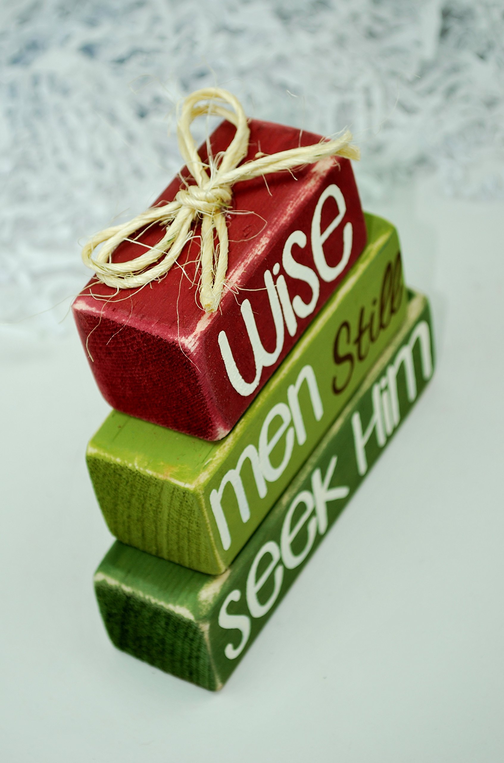Wise Men Still Seek Him Christmas Wooden Block Shelf Sitter - Nativity Scene Decor for Holiday Mantel, Tabletop or Bookshelf - Perfect for Christmas Home Decor and Gift Giving
