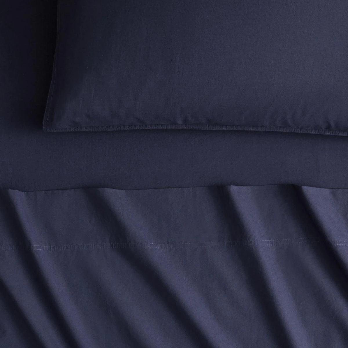 Sheridan Bayley Percale Sheet Set - Luxury 100% Cotton Deep Sea Blue Bed Sheets for Comfortable Sleep - Perfect for Master Bedroom, Guest Room & Hotel Use