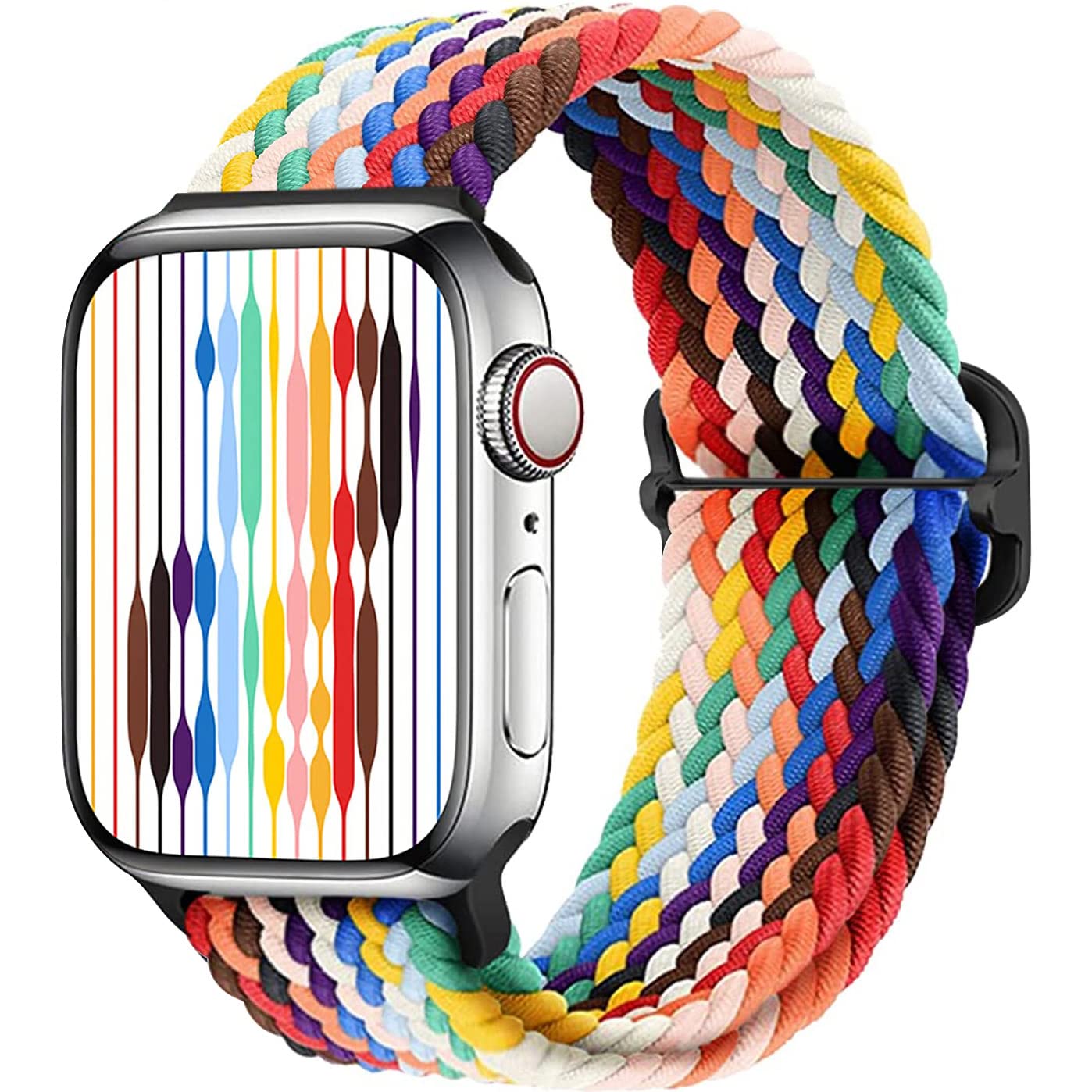 Stretchy Braided Solo Loop Band Compatible with Apple Watch 38mm 40mm 41mm 42mm 44mm 45mm 49mm - Adjustable Elastic Soft Sport Strap for iWatch Series 7/6/5/4/3/2/1/SE - Perfect for Running, Workouts & Everyday Wear