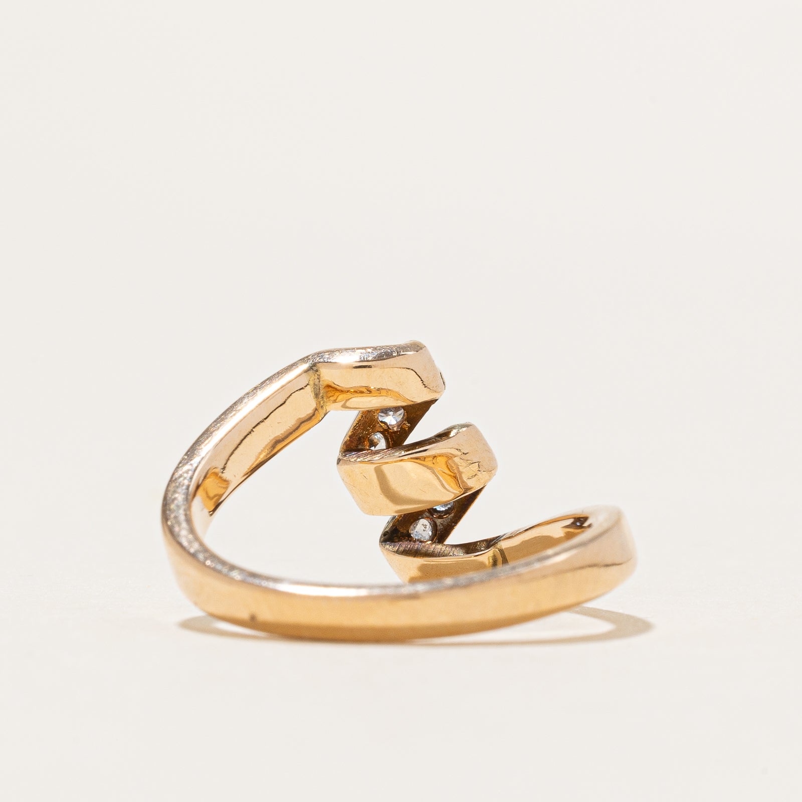 0.15ctw Flush Set Diamond Twisted Ring - Size 5.75 | Elegant Wedding Band, Anniversary Gift for Her | Perfect for Engagement, Promise Rings & Special Occasions