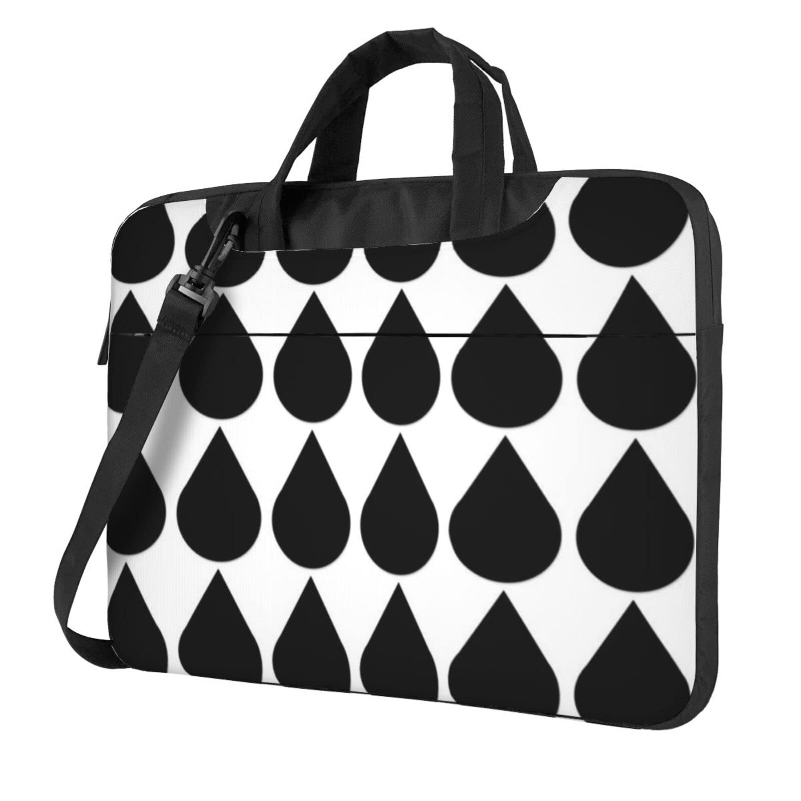 Personalized Waterproof Laptop Shoulder Bag - Black & White Oxford Cloth Briefcase for Business, Travel & Office Use