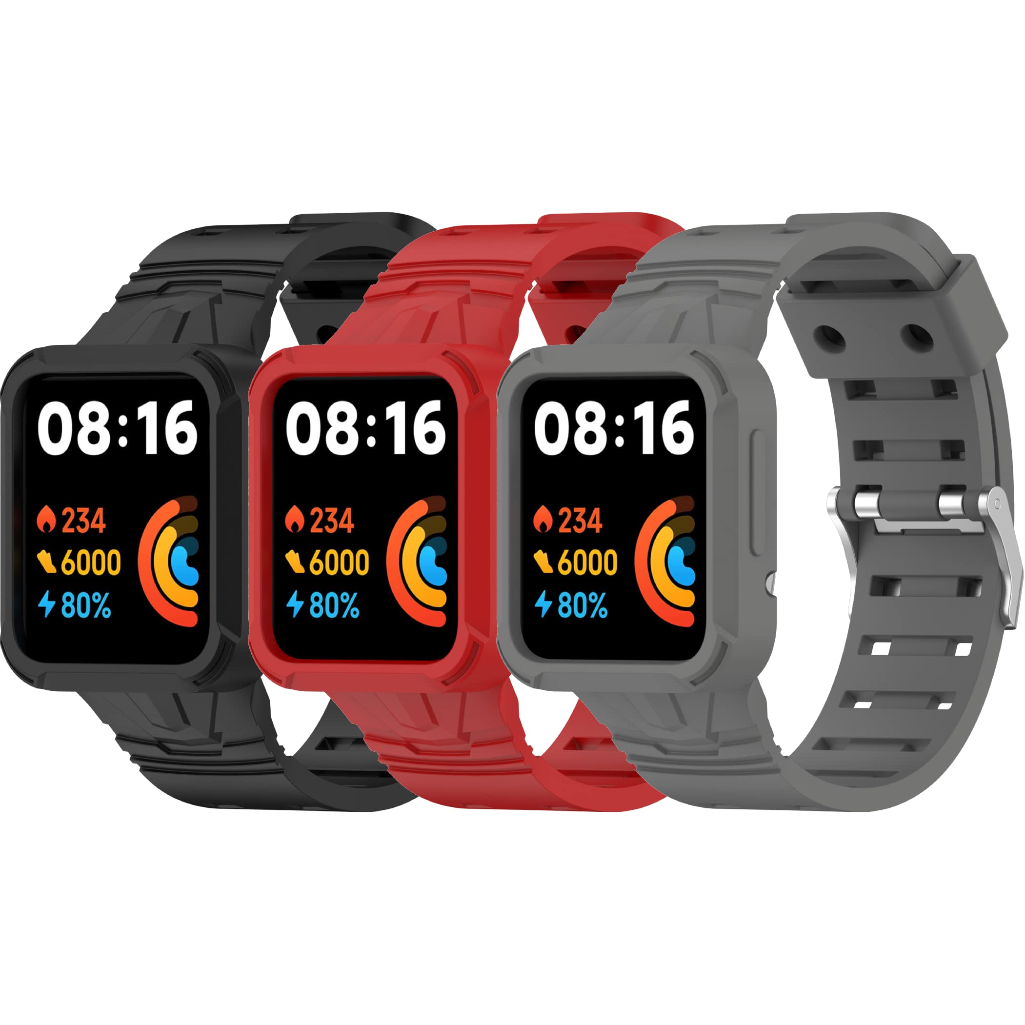Durable Replacement Strap for Redmi Watch 2 Lite/Watch 2/Watch 1 - Compatible with Xiaomi Mi Watch Lite & Lite 2 - Shockproof Protective Case & Rugged Band - Perfect for Sports, Outdoor Activities & Daily Wear