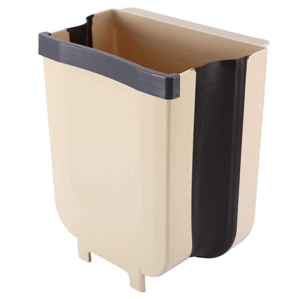 Vbestlife 9L Wall Mounted Trash Can - Easy Install Kitchen & Bathroom Garbage Bin for Cabinet, College Dorm, RV - Space Saving Waste Basket for Small Spaces