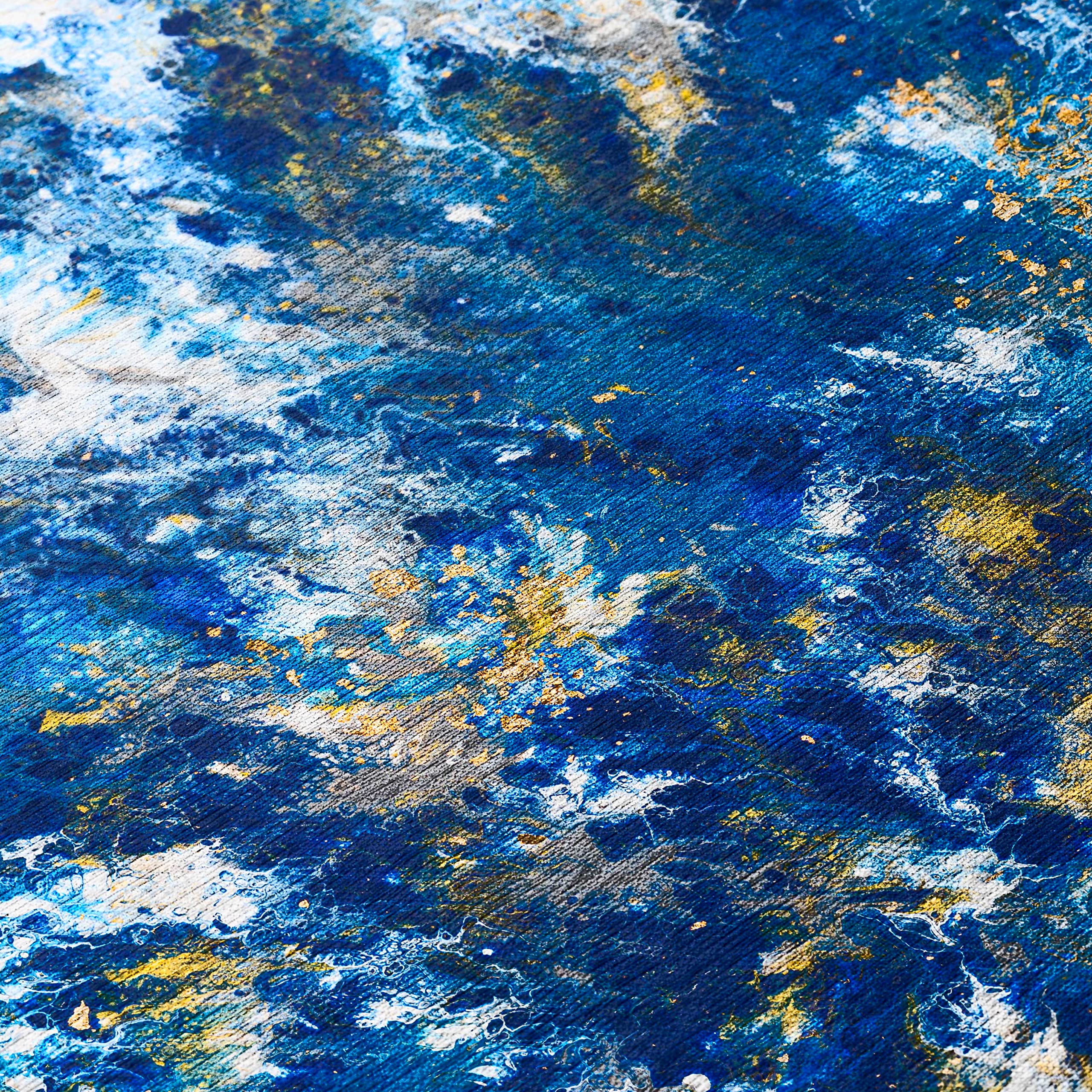 Addison Rugs Karina AKC47 Blue 9' x 12' Indoor Outdoor Area Rug - Machine Washable, Non-Shedding, Easy Clean - Perfect for Bedroom, Living Room, Dining Room, Kitchen, Patio & Entryway Decor