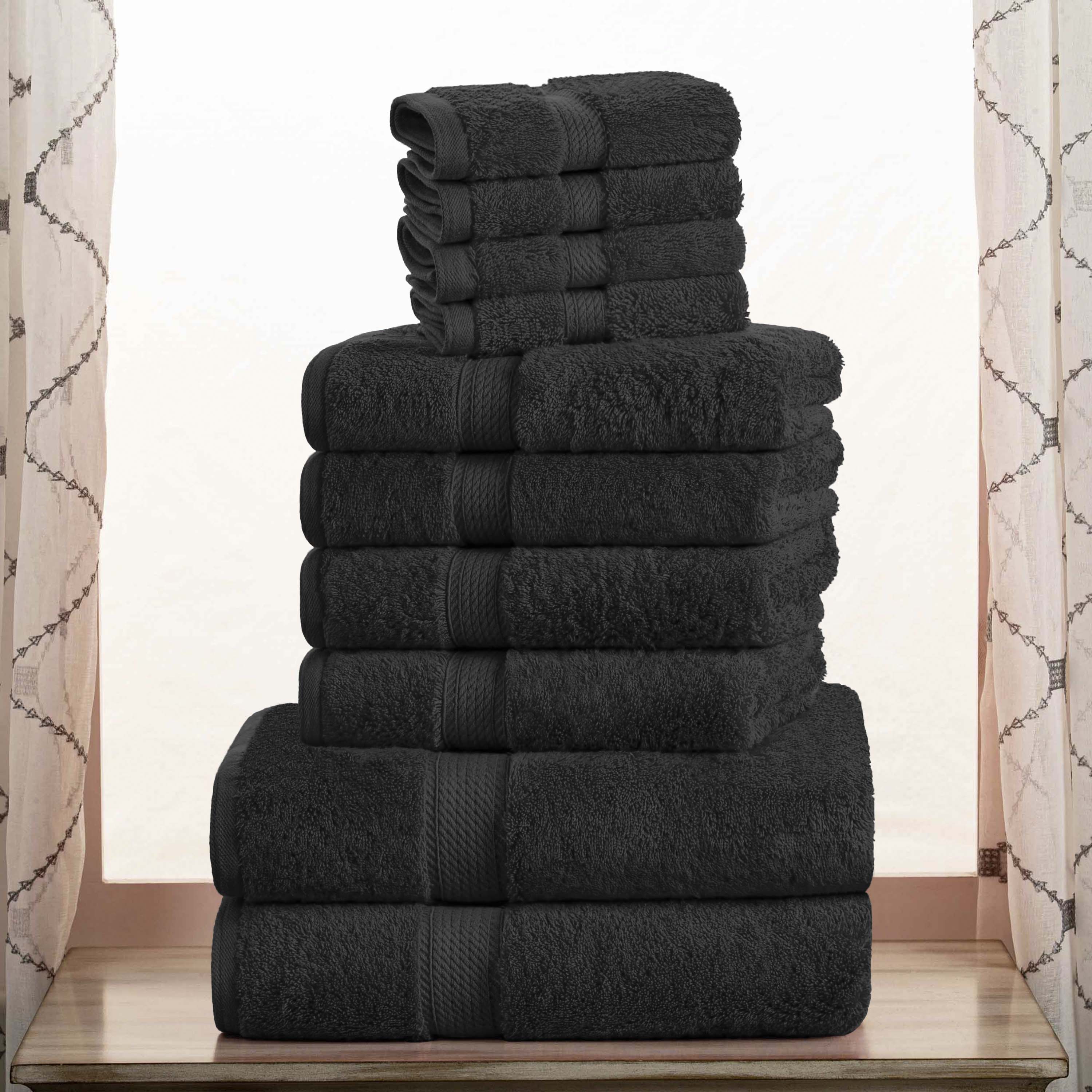 Premium Egyptian Cotton Plush Heavyweight Towel Set - 10 Piece Ultra Absorbent Luxury Bath Towels for Spa, Hotel & Home Use
