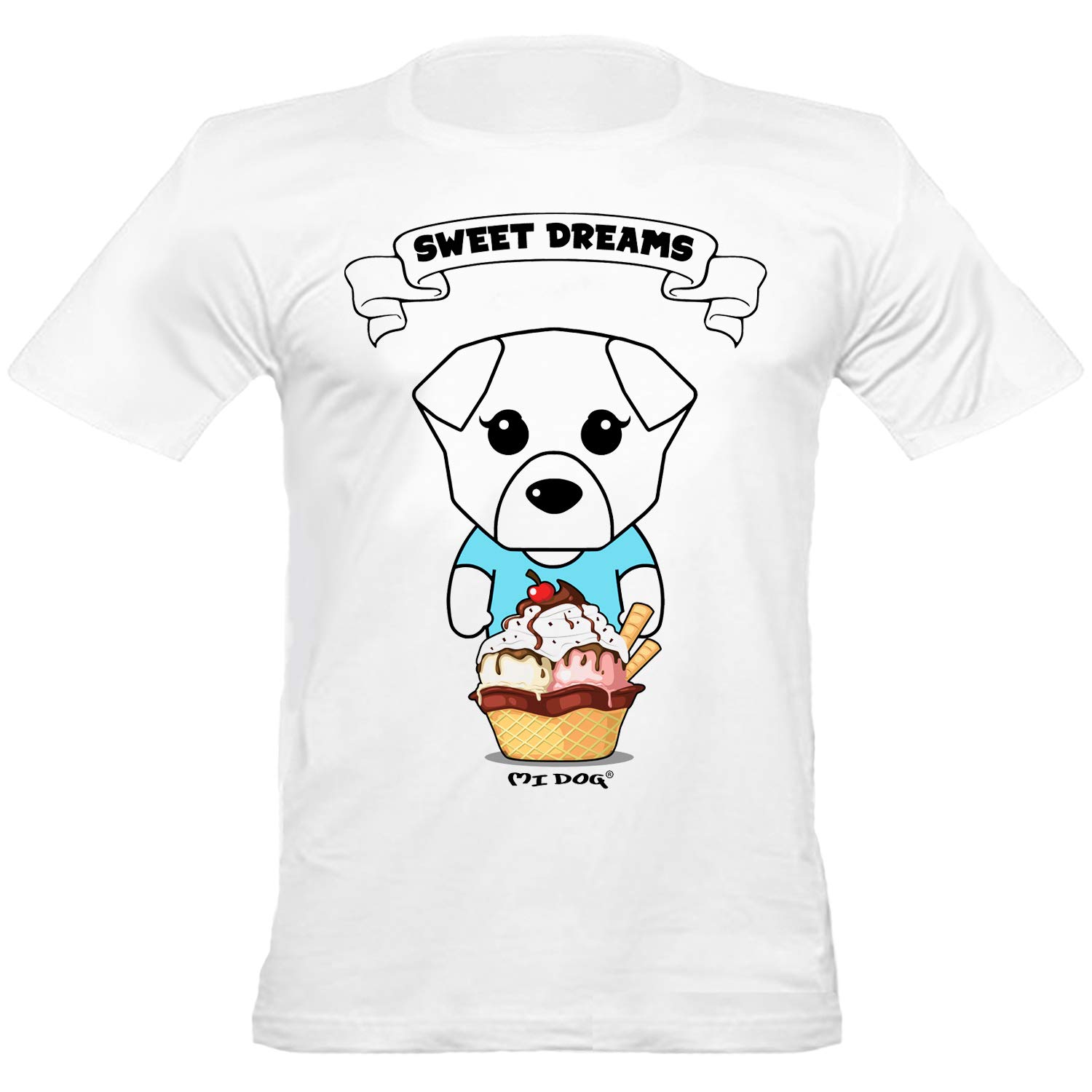 MI DOG Men's Ice Cream Sundae T-Shirt - Sweet Dreams for Casual Wear