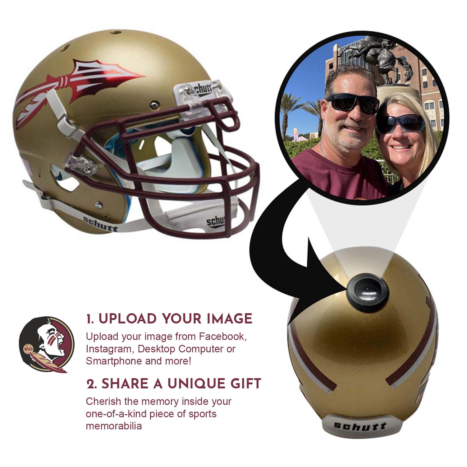 Florida State Seminoles Mini Football Helmet - Authentic College Collectible with Display Stand - Perfect for Fans, Memorabilia & Game Room Decor