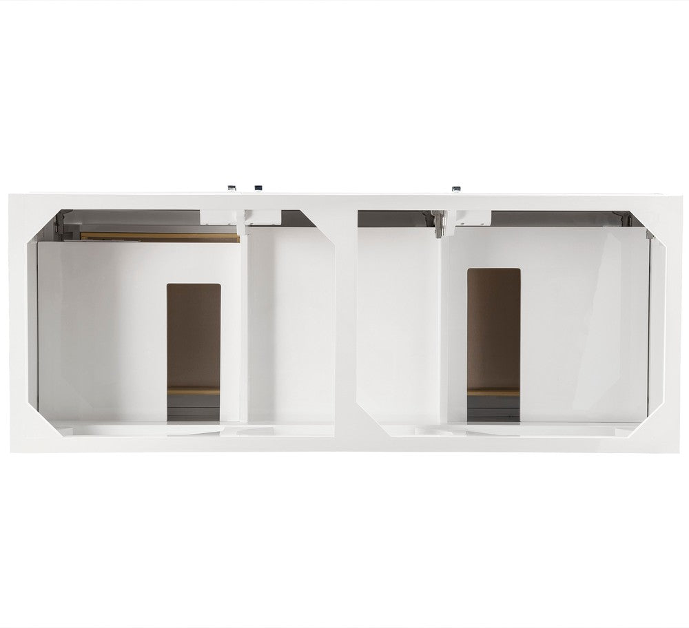 James Martin Vanities Athens Collection 60-Inch Double Bathroom Vanity in Glossy White - Modern Cabinet Only for Master Bathroom & Powder Room Remodeling
