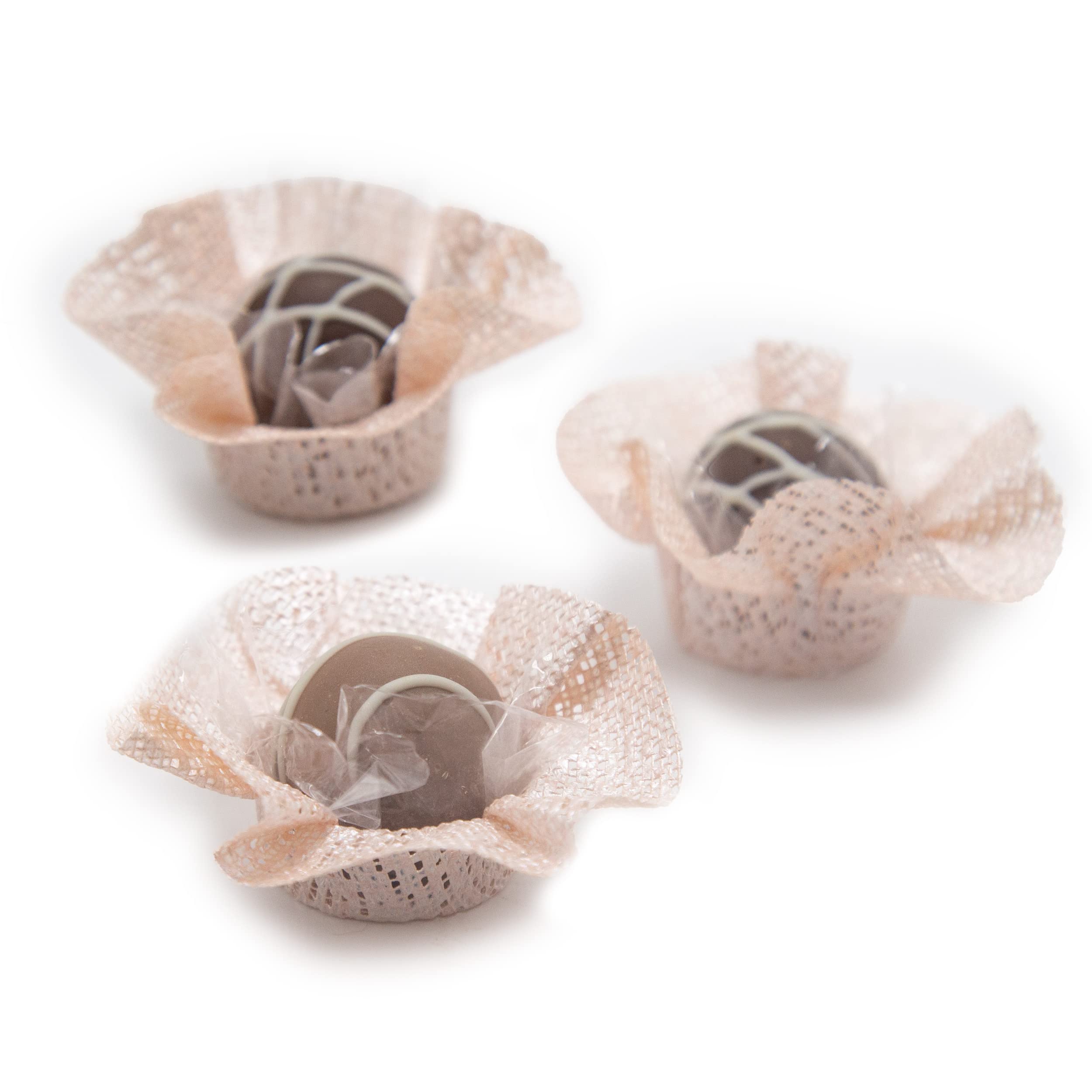 Handmade Fabric Truffle Cups - Pack of 20 - Premium Candy Liners for Chocolate Truffles, Brigadeiro & Desserts - Jadi Pink Reusable Eco-Friendly Wrappers - Perfect for Party Favors, Wedding Treats & Holiday Gifting