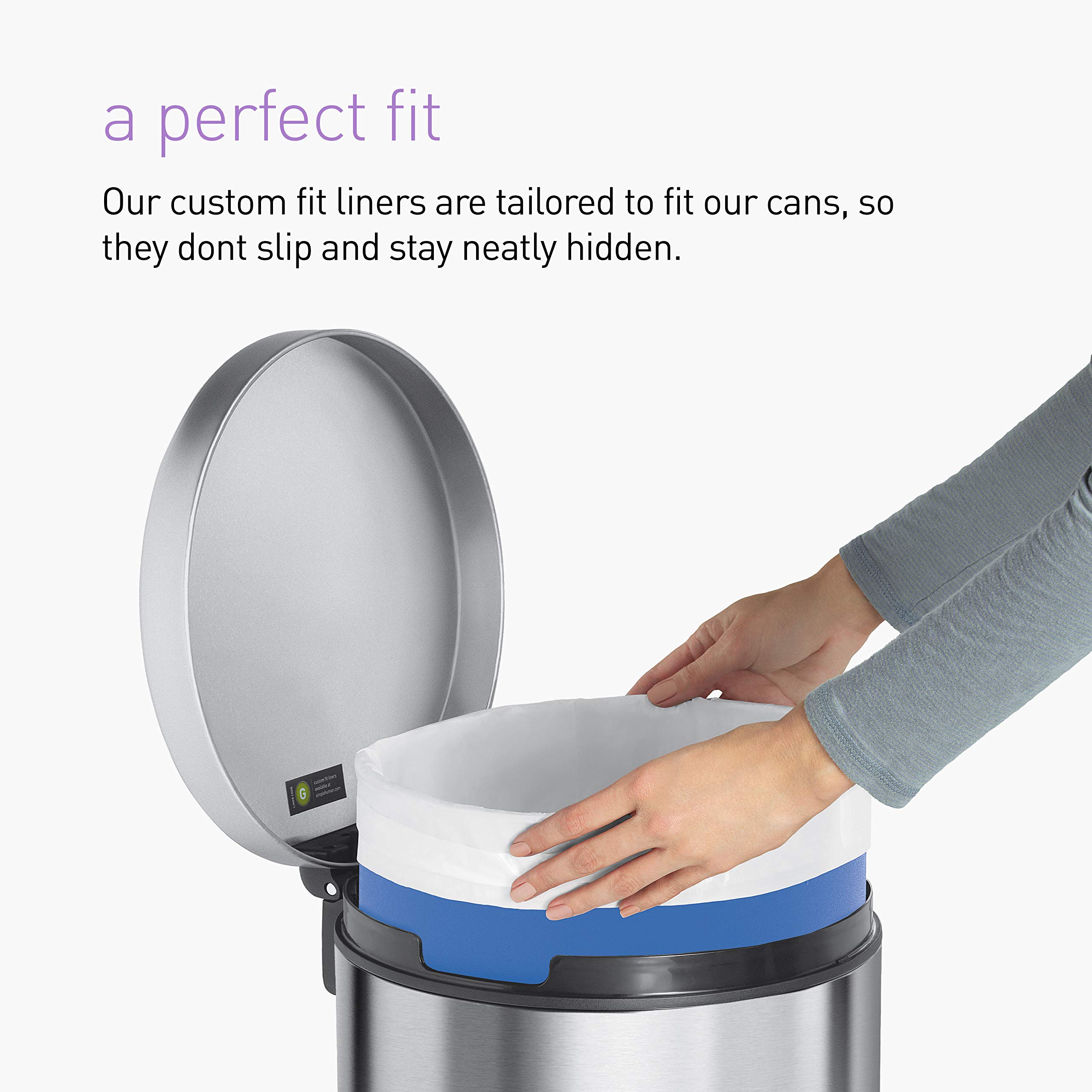 SimpleHuman 55L Rectangular Step Trash Can with Custom Fit Liners - Durable Kitchen Garbage Bin for Home, Office & Commercial Use