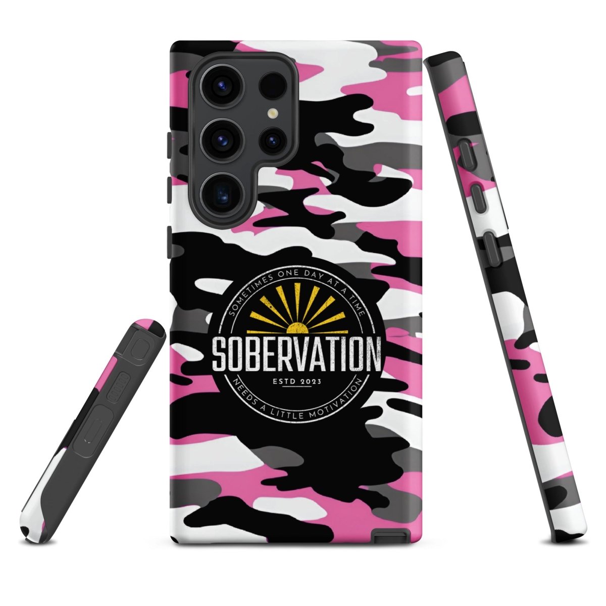 Sobervation Pink Camo iPhone Case - Durable Protective Cover for iPhone [6/7/8/X/11/12/13/14/15] - Motivational Sobriety Support - Perfect for Recovery Meetings & Daily Inspiration