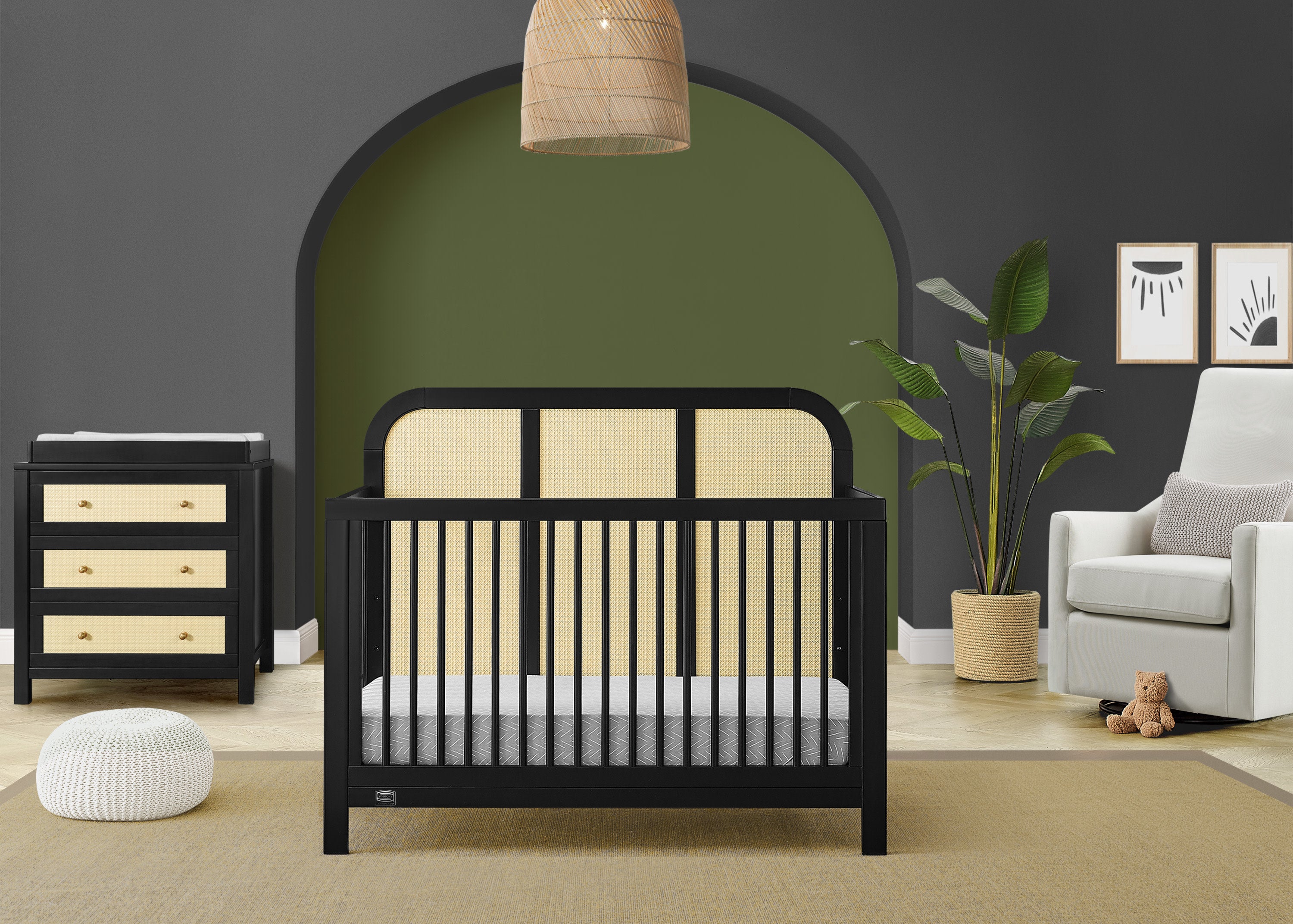 Theo 6-in-1 Convertible Baby Crib - Toddler Bed, Daybed & Full Size Bed | Nursery Furniture for Boys & Girls | Perfect for Newborns to Teens