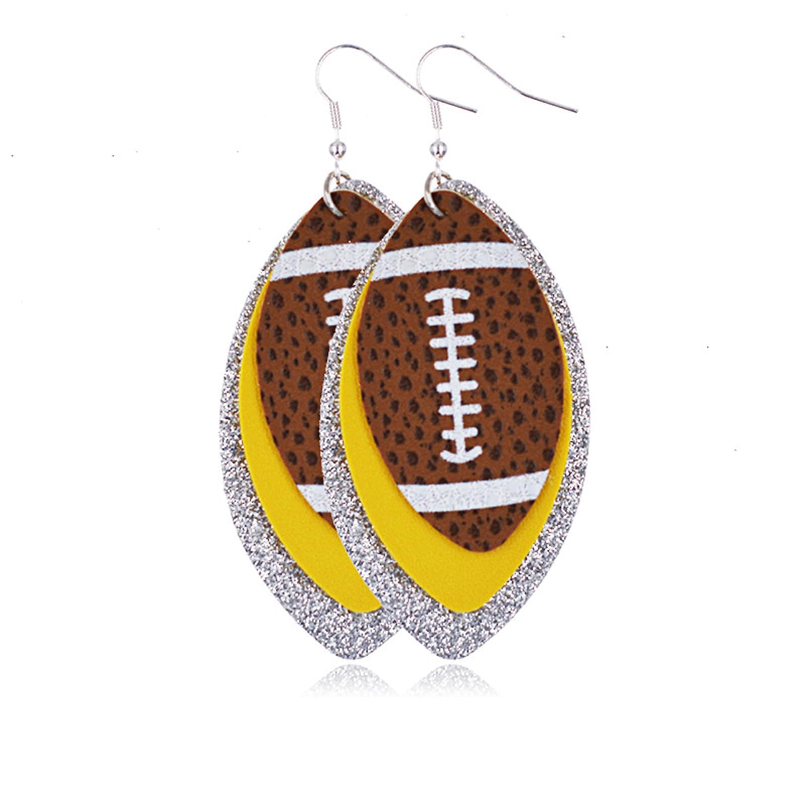 Stylish Football Stud Earrings for Women - Cute Beaded Sports Jewelry Gift for Female Athletes & Football Fans - Perfect for Game Day, Parties & Casual Wear