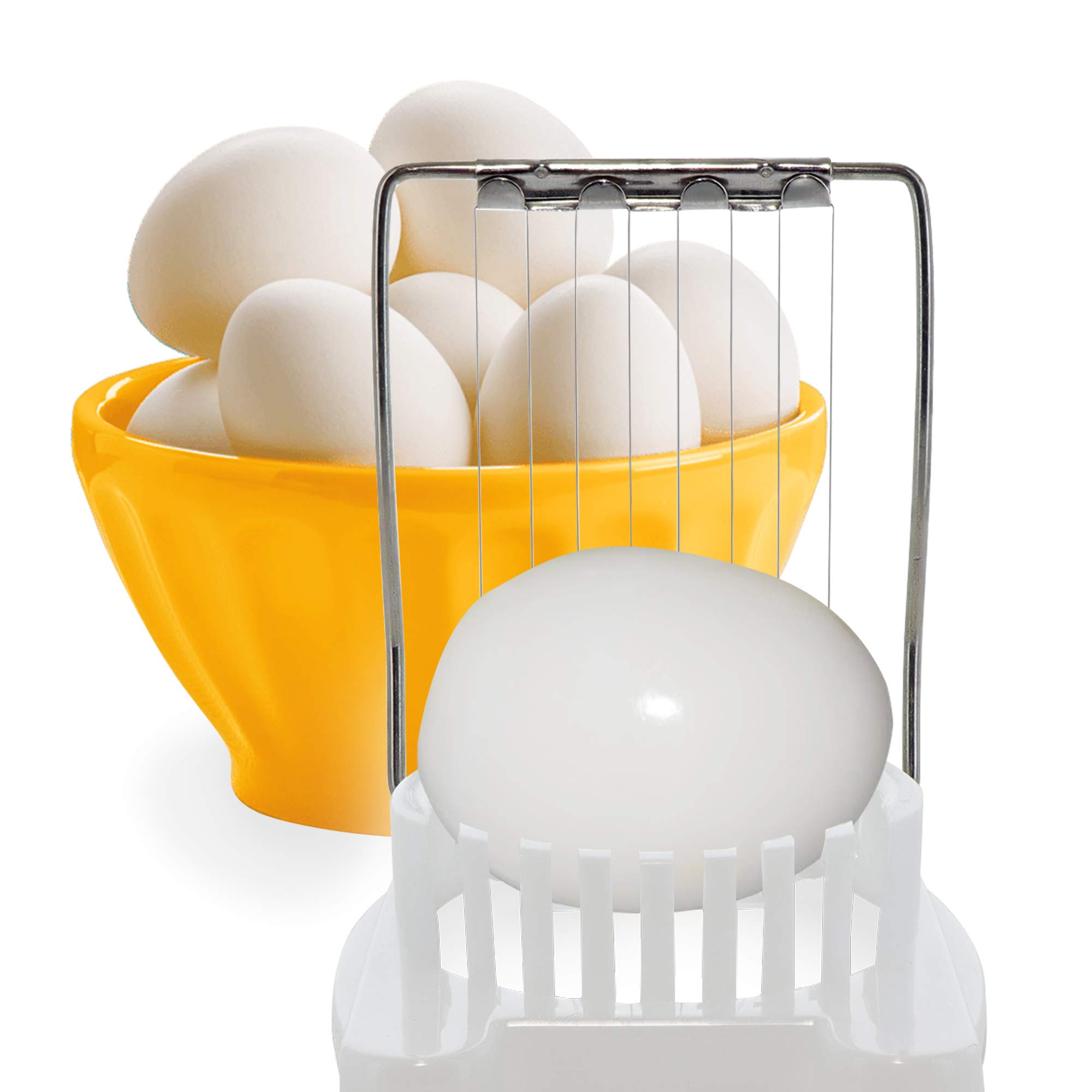 Premium Stainless Steel Egg Slicer & Dicer - Heavy Duty Wire Egg Cutter for Hard Boiled Eggs, Strawberries, Potatoes - Multi-Purpose Kitchen Tool (Pack of 2) - Perfect for Meal Prep, Salad Garnish & Party Platters