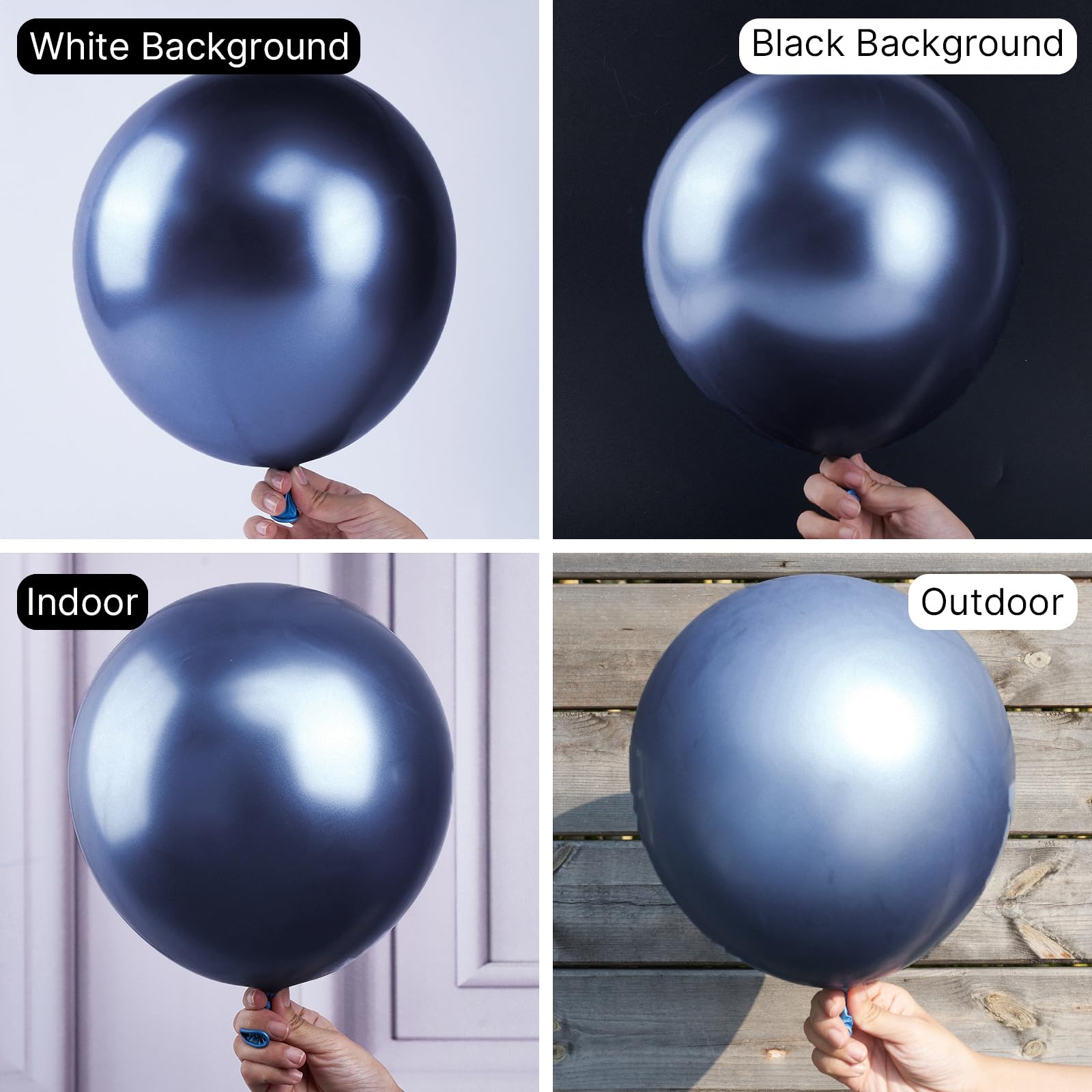 50 Pack 12 Inch Metallic Navy Blue Balloons for Party Decor - Balloon Garland & Arch Kit for Birthday, Wedding, Baby Shower, Graduation | Premium Latex Balloons for Indoor & Outdoor Celebrations