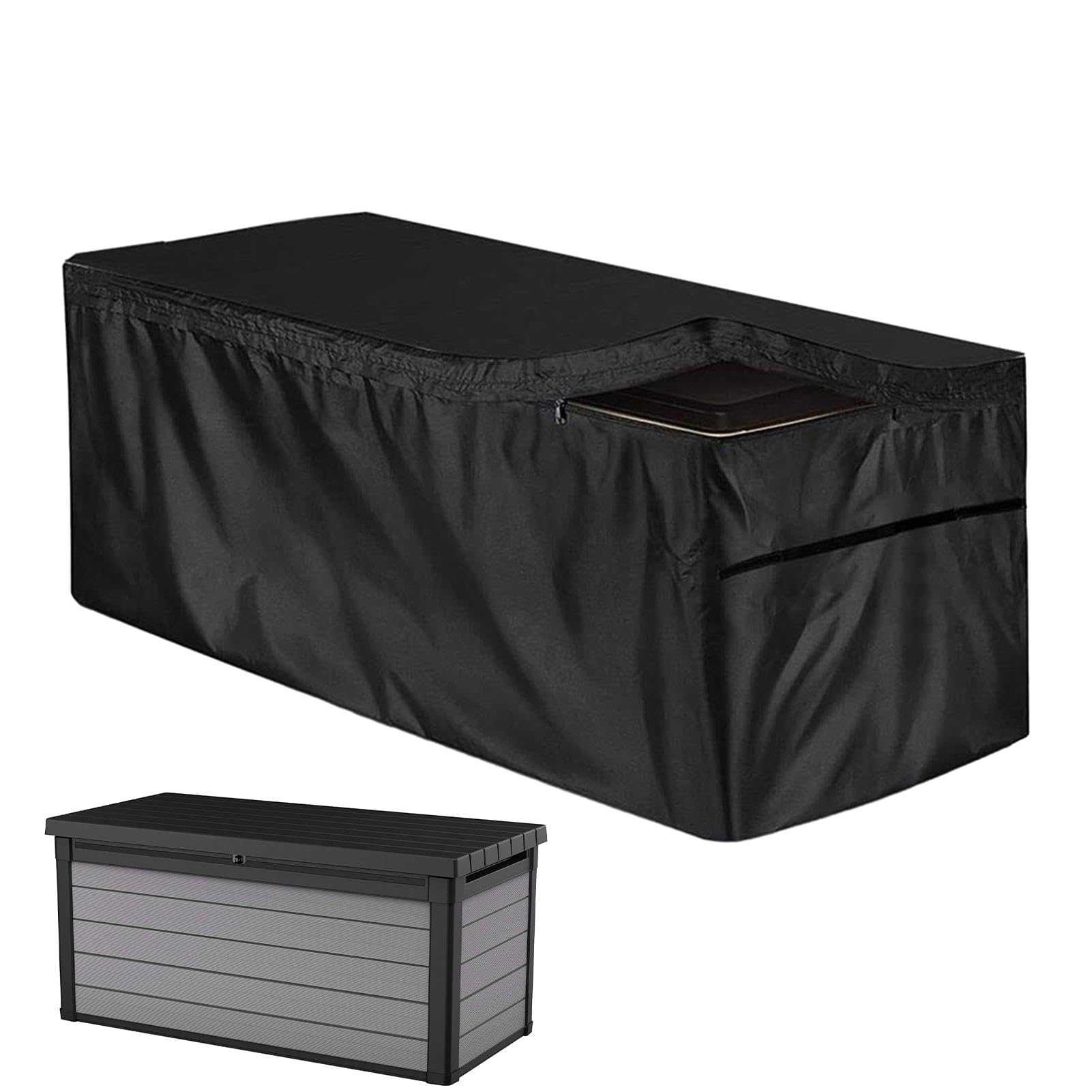 Waterproof Deck Box Cover - Heavy-Duty Tear-Resistant Patio Furniture Protection | Dustproof Outdoor Storage Cover for Garden & Patio Furniture | Perfect for Rain, Snow & Sun Protection