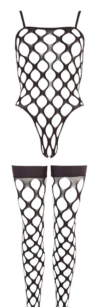 Black Fishnet Bodystocking for Women - S-L Size | Sexy Lingerie for Halloween, Cosplay & Boudoir Photography