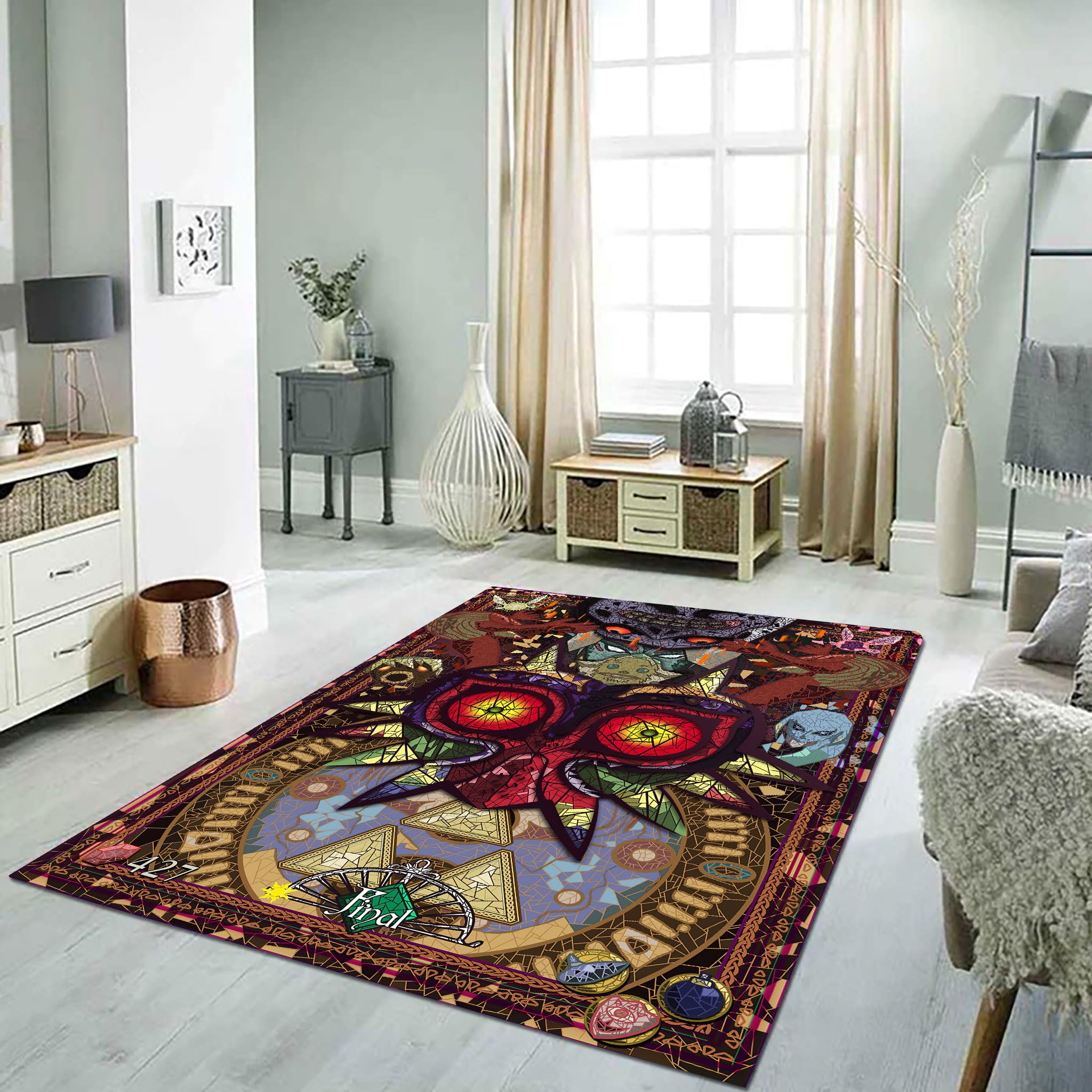 SHOUSE Legend of Zelda Gaming Rug 8x10 Feet - Washable Area Carpet for Game Room, Bedroom & Living Room - Home Decor for Gaming Enthusiasts & Kids (96x72 inches) - Perfect for Nintendo Themed Rooms & Geek Culture Home Design