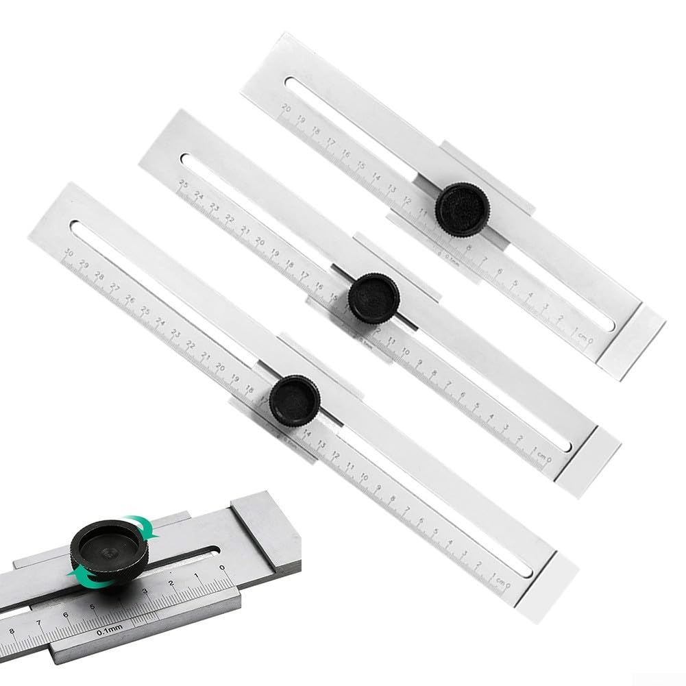 Precision Magnetic Scribing Square Ruler with Clear Scale (0-300mm) - Easy-to-Read Engraved Markings for Woodworking, Metalworking & DIY Projects