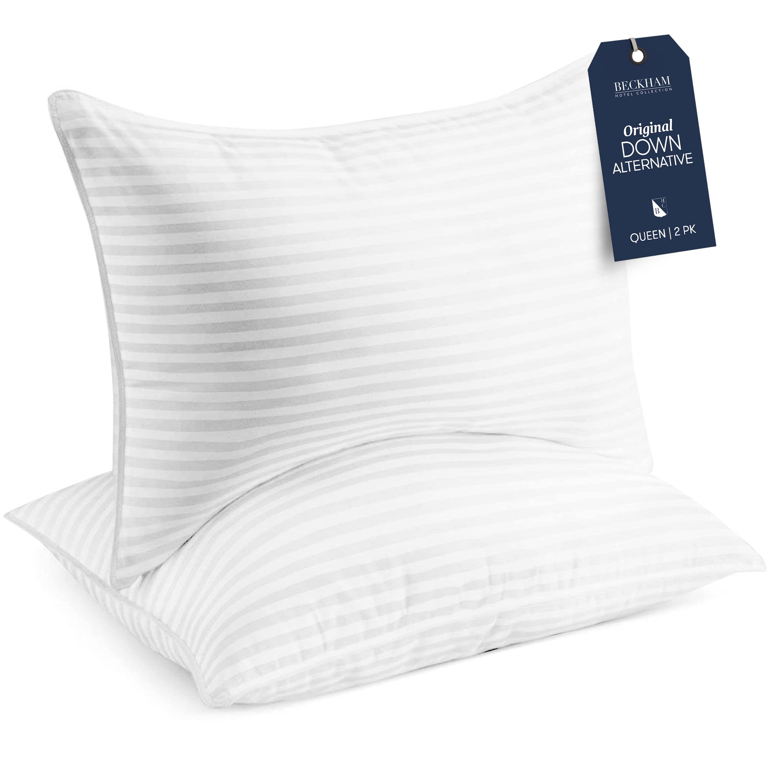 Beckham Hotel Collection Standard/Queen Size Cooling Gel Pillows Set of 2 - Hypoallergenic Down Alternative Pillows for Back, Stomach & Side Sleepers - Perfect for Hot Sleepers & Luxury Hotel-Style Bedroom Decor
