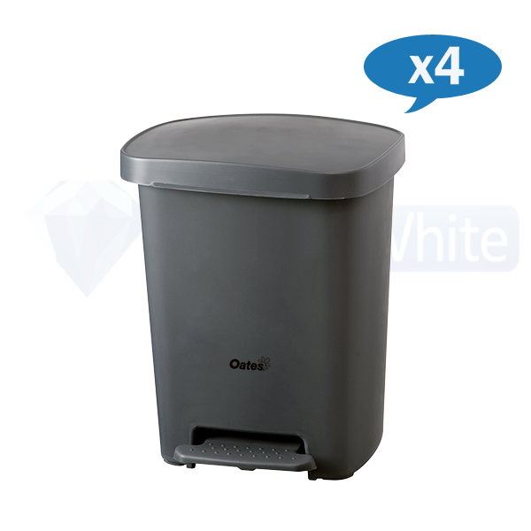 Oates 30 Liter Pedal Trash Can Grey - Durable Kitchen & Office Waste Bin for Easy Hands-Free Disposal