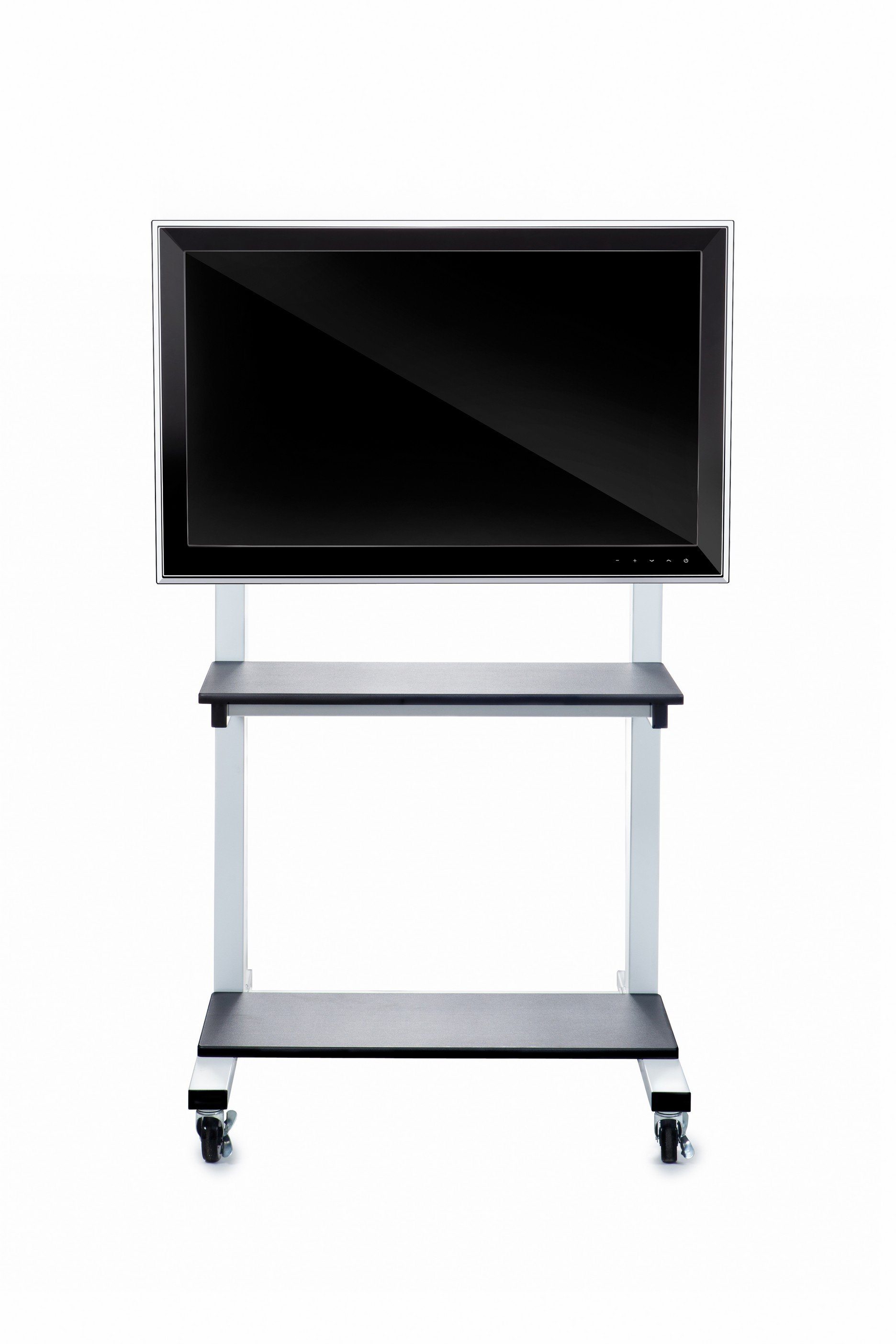 Adjustable Flat Panel TV Stand with Wheels - Luxor CLCD Crank Mobile TV Cart for 32-70 Inch Screens - Perfect for Home, Office, Classroom, and Hospital Use