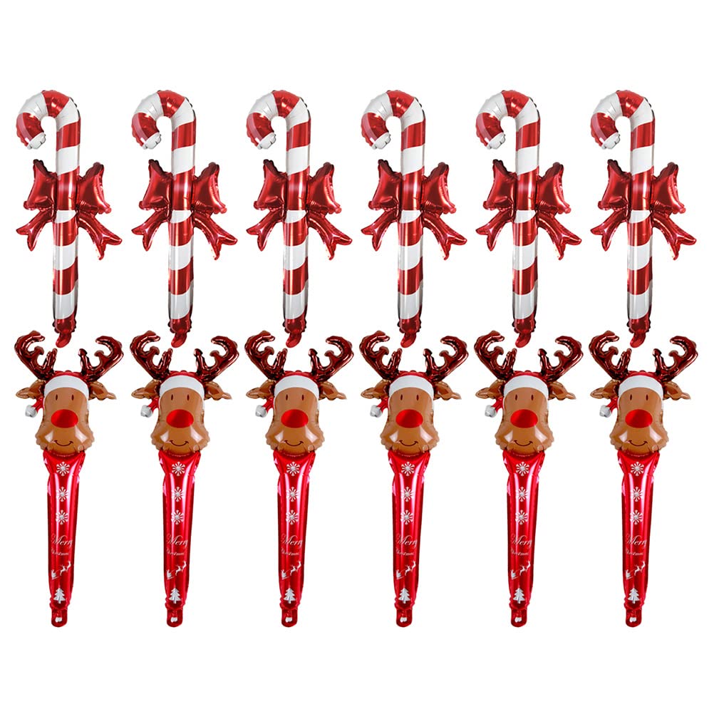 ABOOFAN 12pcs Inflatable Christmas Balloon Decorations - Holiday Candy Canes, Lollipop Ornaments for Xmas Tree, Wall & Party Decor - Perfect for Home, Office & Festive Celebrations