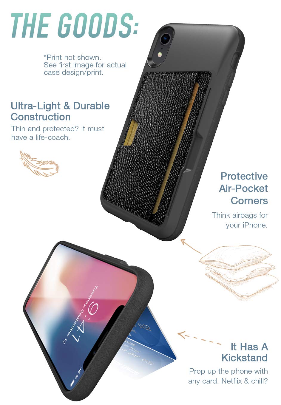 Smartish Chatty Liver iPhone XR Wallet Case - Slim Protective Kickstand Credit Card Holder for iPhone XR | Perfect for Travel, Work & Everyday Use