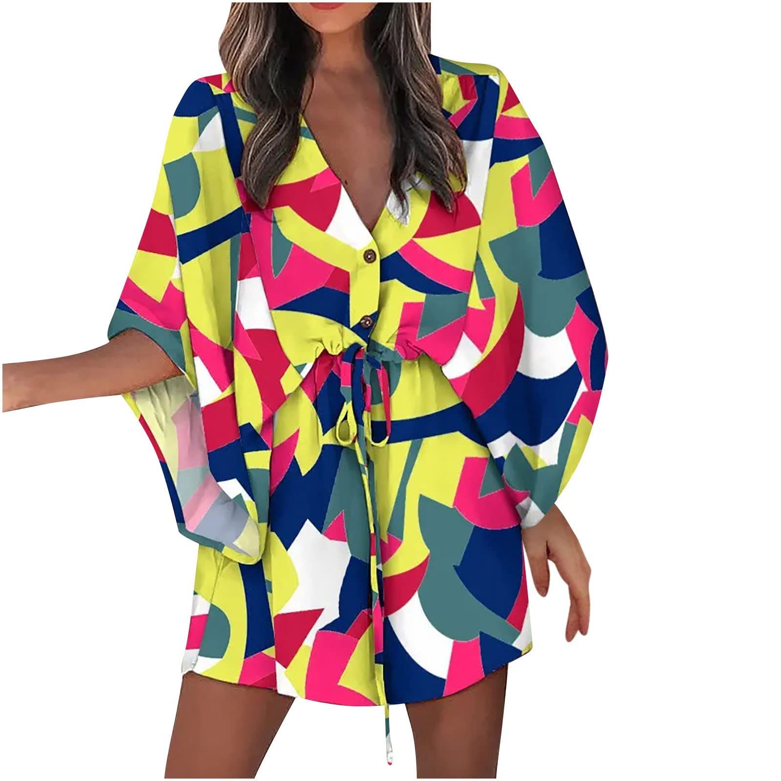 2024 Women's Formal Boho Print Drawstring Dress - Elegant Holiday, Sun & Beach Wear for Parties, Vacations & Summer Outings
