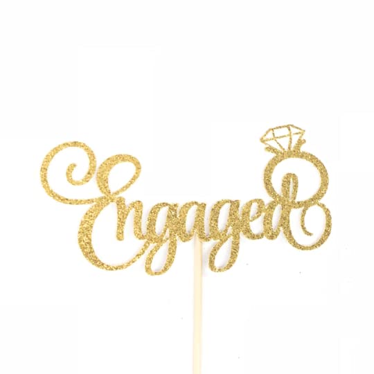 Custom Engaged Cake Topper for Wedding & Bridal Showers - Elegant Engagement Party Cake Decorations - Perfect for Anniversary, Bachelorette & Romantic Celebrations