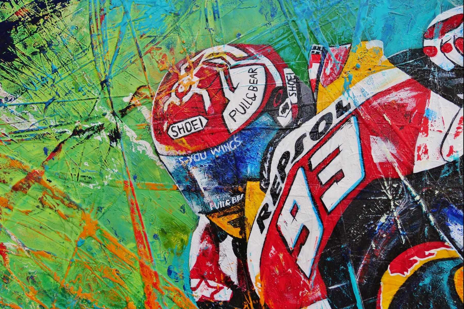 Marc Marquez Textured Abstract Realism Painting - 93