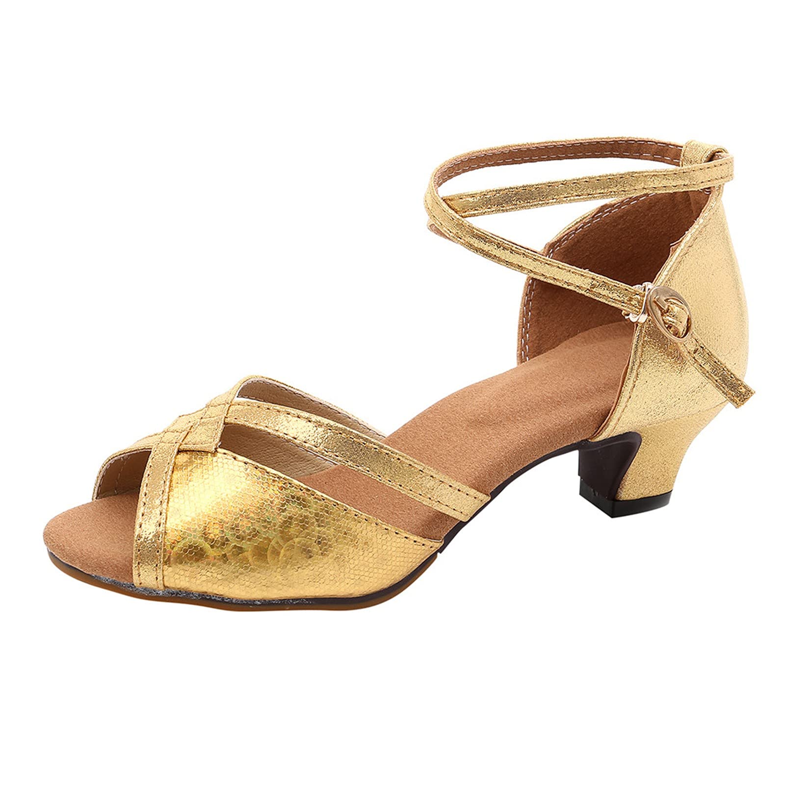 Professional Latin Dance Shoes for Women - Satin Salsa Ballroom Wedding Dance Sandals | Comfortable & Elegant Dress Shoes for Performances, Competitions & Social Dancing