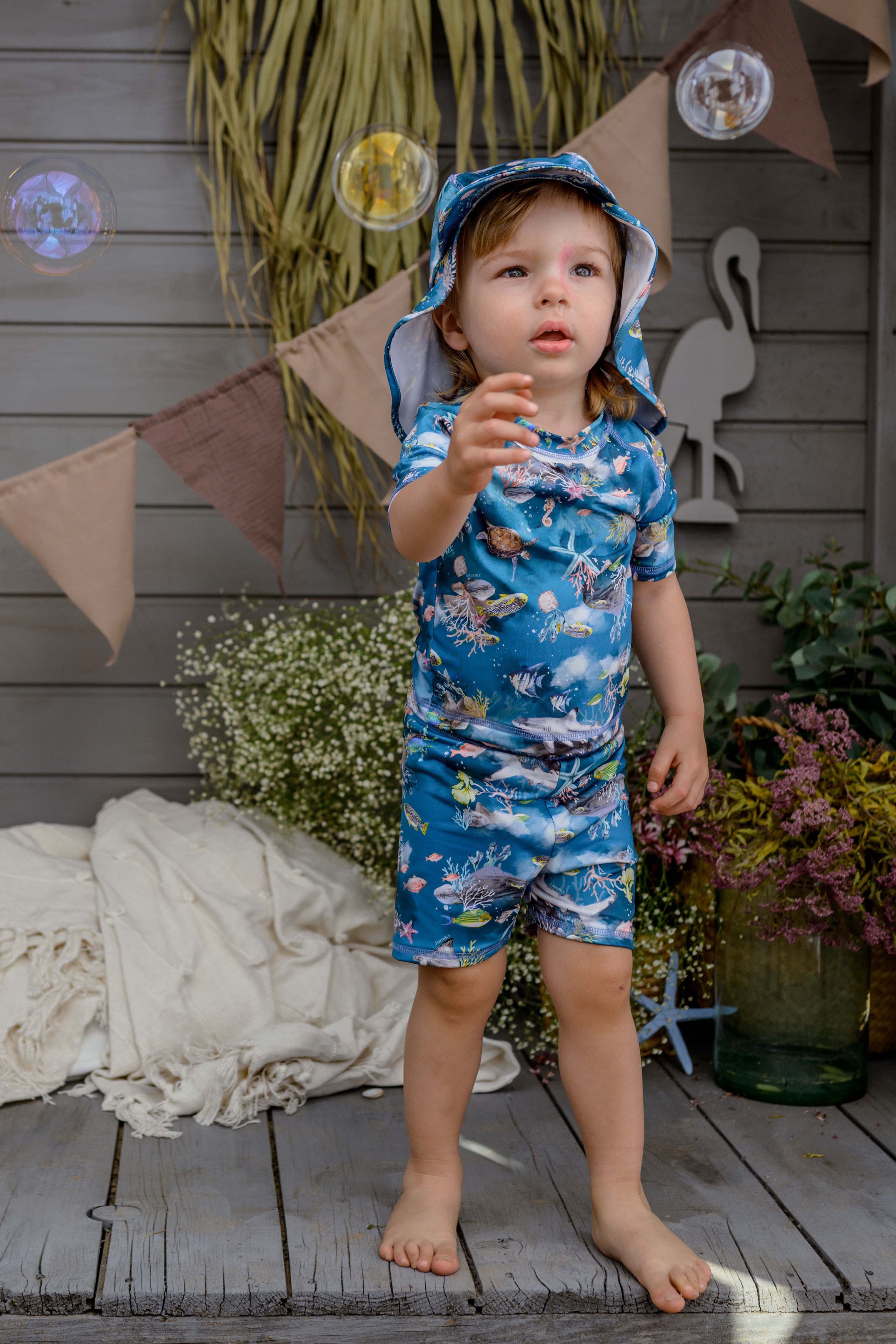Triton Teal Sea Life Swim Set - Kids & Adults Ocean-Themed Swimwear for Beach, Pool & Water Sports