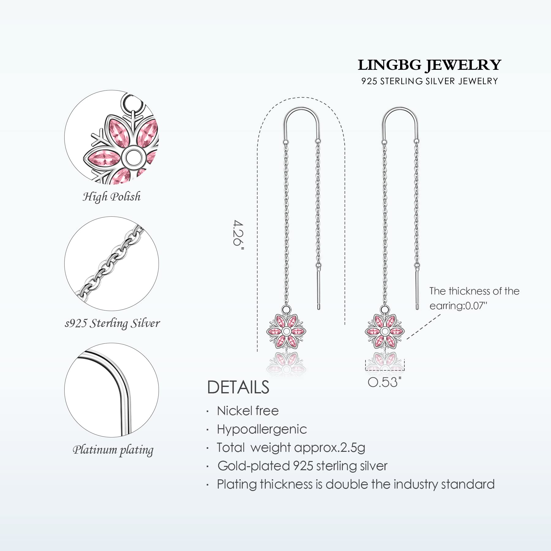 2 Pairs S925 Sterling Silver Threader Earrings for Women - Lightweight Dangle Drop Bar Wrap Earrings, Hypoallergenic Minimalist Jewelry for Anniversary, Christmas Gift | Perfect for Date Night, Office Wear & Special Occasions
