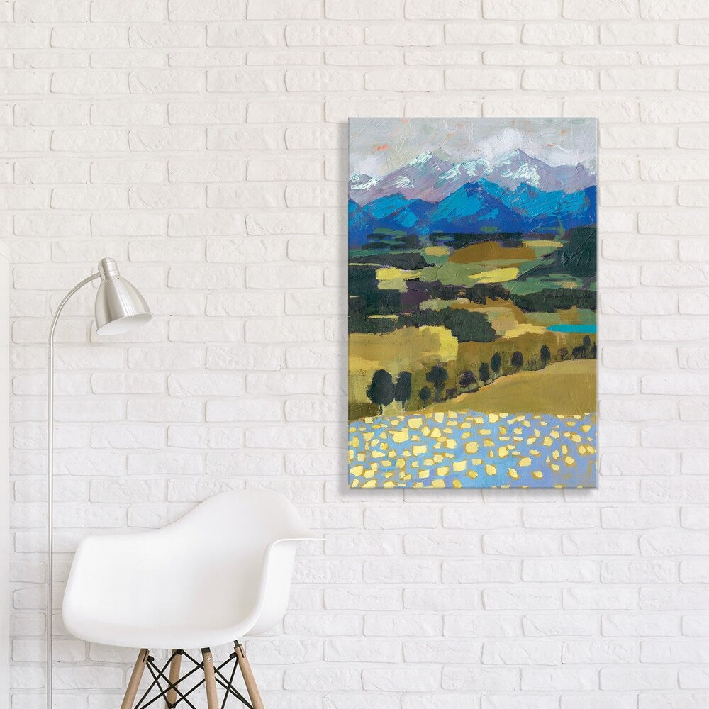 Alpine Impression II Hand-Embellished Canvas Wall Art - 24x36 Inches Multi-Color Landscape Painting - Perfect for Living Room, Bedroom & Office Decor