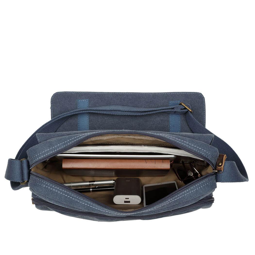 TRP0241 Troop London Classic Canvas Messenger Bag - Stylish & Durable Crossbody Bag for Men & Women - Perfect for Work, Travel & Everyday Use