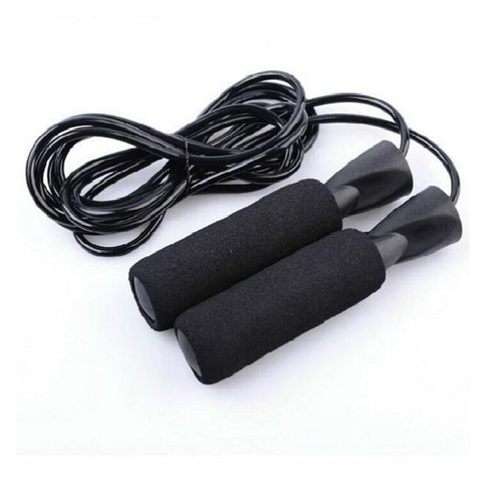 Adjustable Speed Jump Rope with Smooth Bearings - Black Fitness Skipping Rope for Boxing, Aerobic Exercise & Cardio Workouts - Perfect for Home Gym, Cross Training & Weight Loss