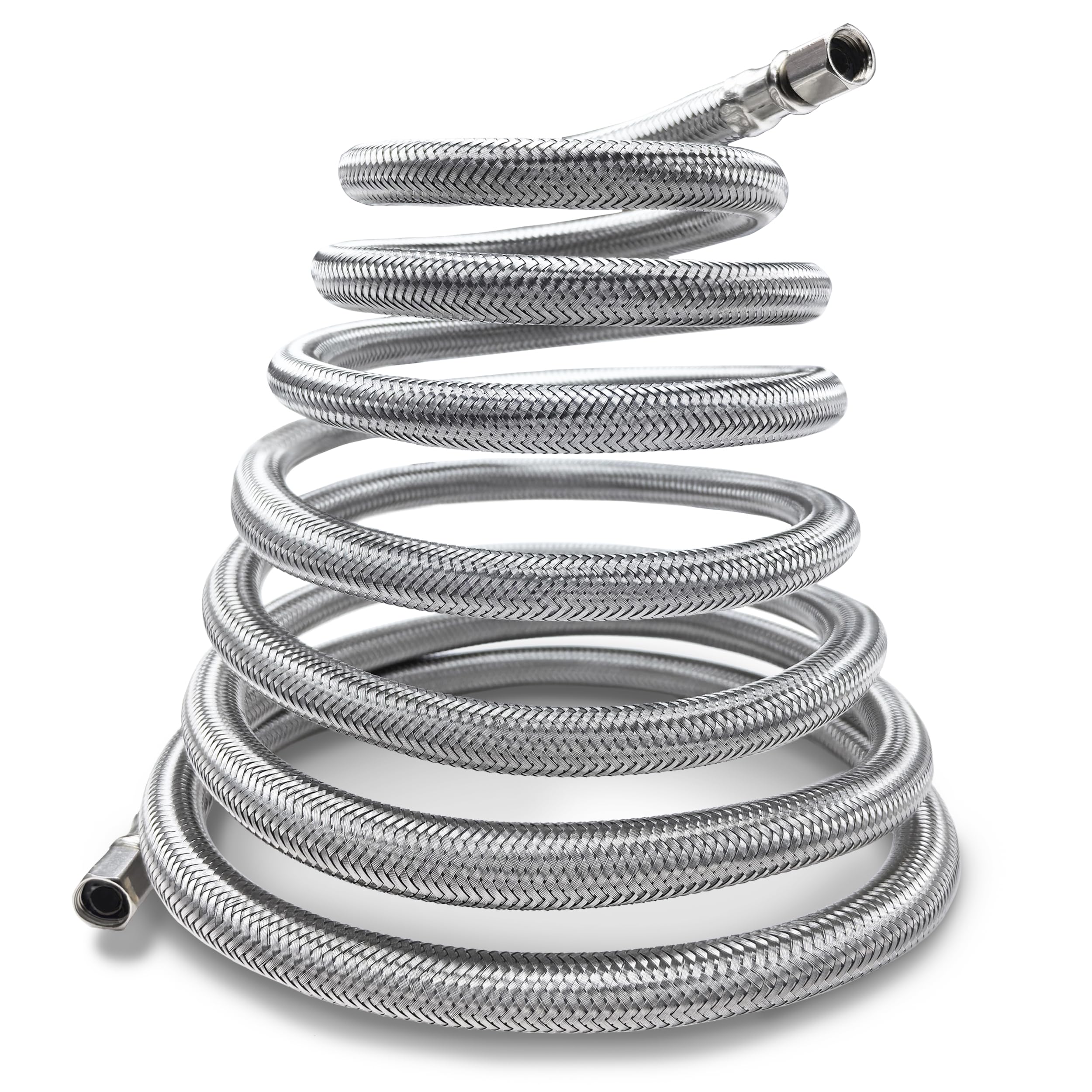 TTFLEX 25FT Braided Stainless Steel 304 Fridge Water Line with PVC Core - 1/4