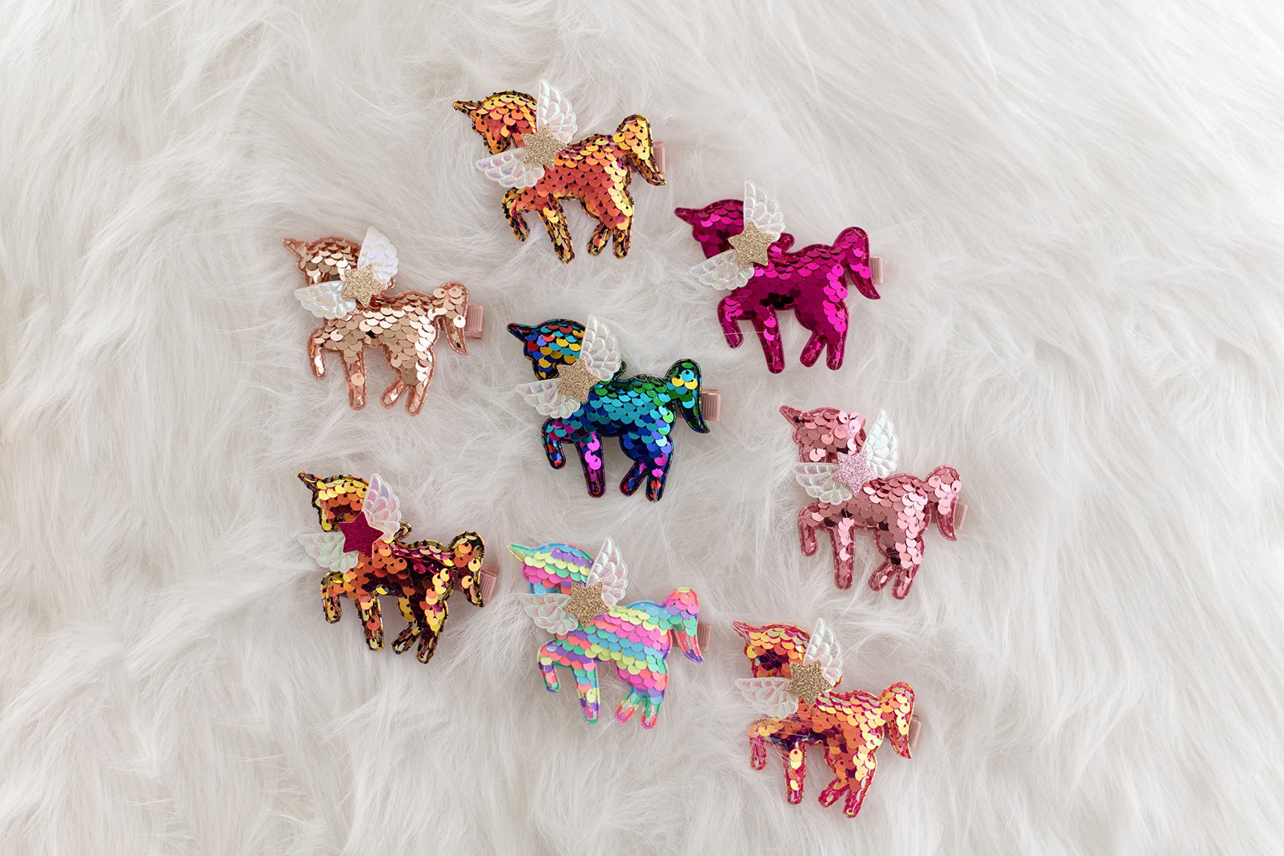 8Pcs Sparkling Unicorn Hair Clips for Girls - Cute Hair Accessories for Kids, Birthday Gifts, Party Favors, Daily Wear & Holiday Outfits | Perfect for School, Playdates, Costume Parties & Special Occasions