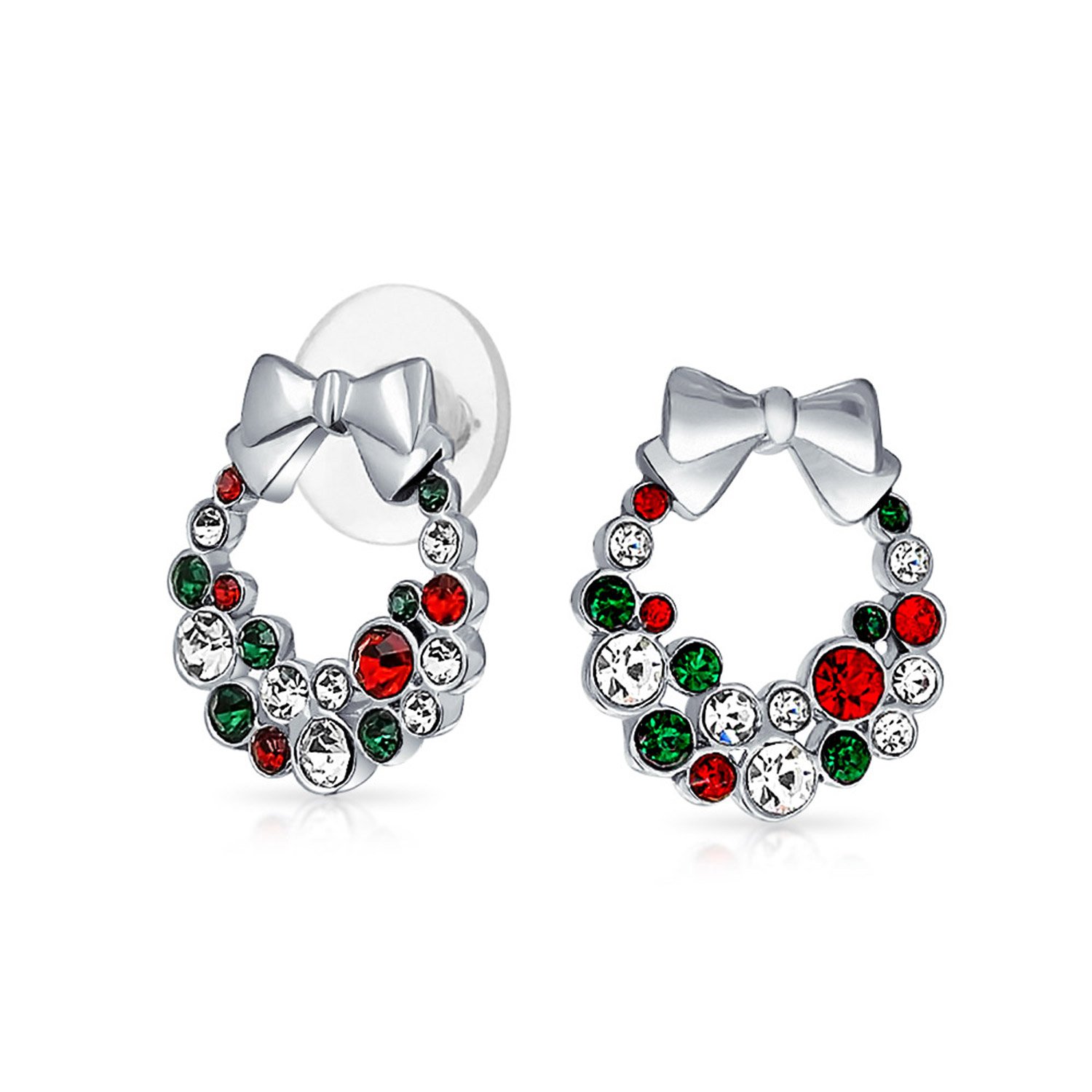 Sparkling Christmas Jewelry Set - Crystal Earrings & Pendant for Women - Holiday Party Gift