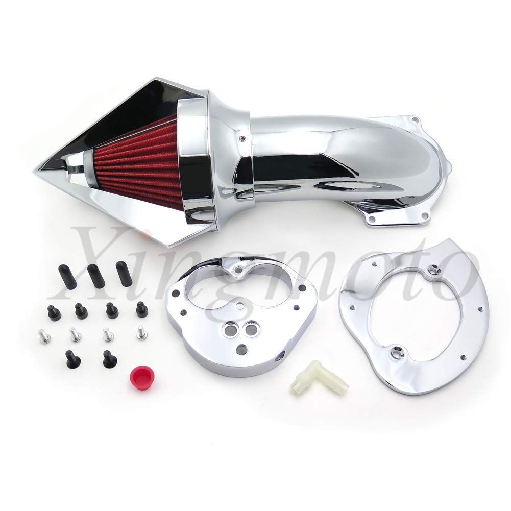 Chrome Triangle Air Cleaner Kit for Kawasaki Vulcan 1500 1600 Classic 2000-2012 - High Performance Motorcycle Air Intake System - Perfect for Custom Bike Builds & Performance Upgrades