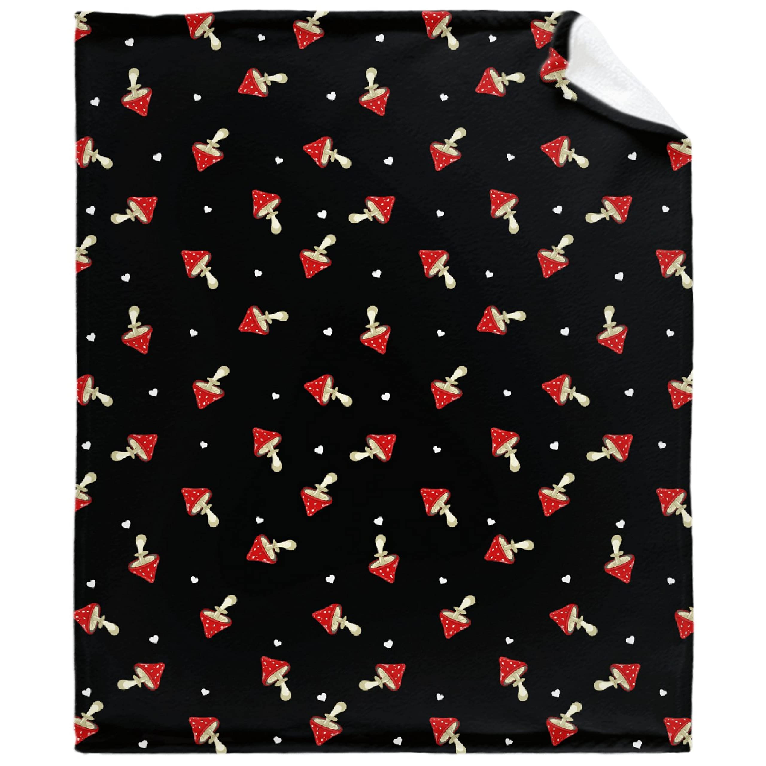 Softblak Cute Mushroom Flannel Fleece Throw Blanket - Ultra Soft & Lightweight Cozy Blanket (120