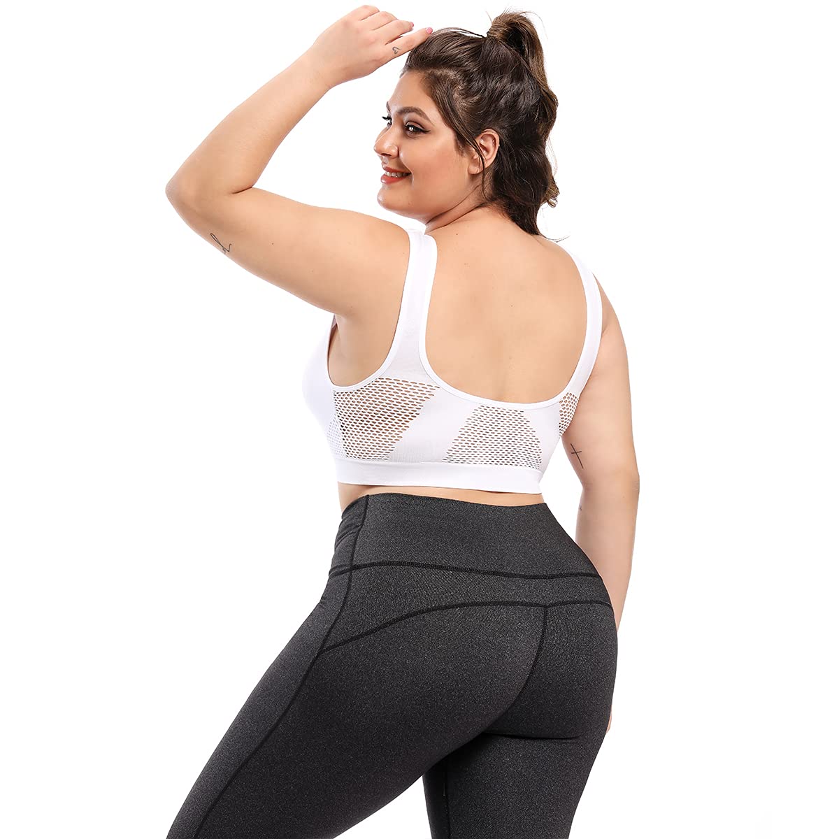 Plus Size Sports Bras for Women - Light Support Seamless Wireless Workout Yoga Gym Fitness Bras - Tank Tops & Crop Tops for Running, Yoga, Gym & Sleep
