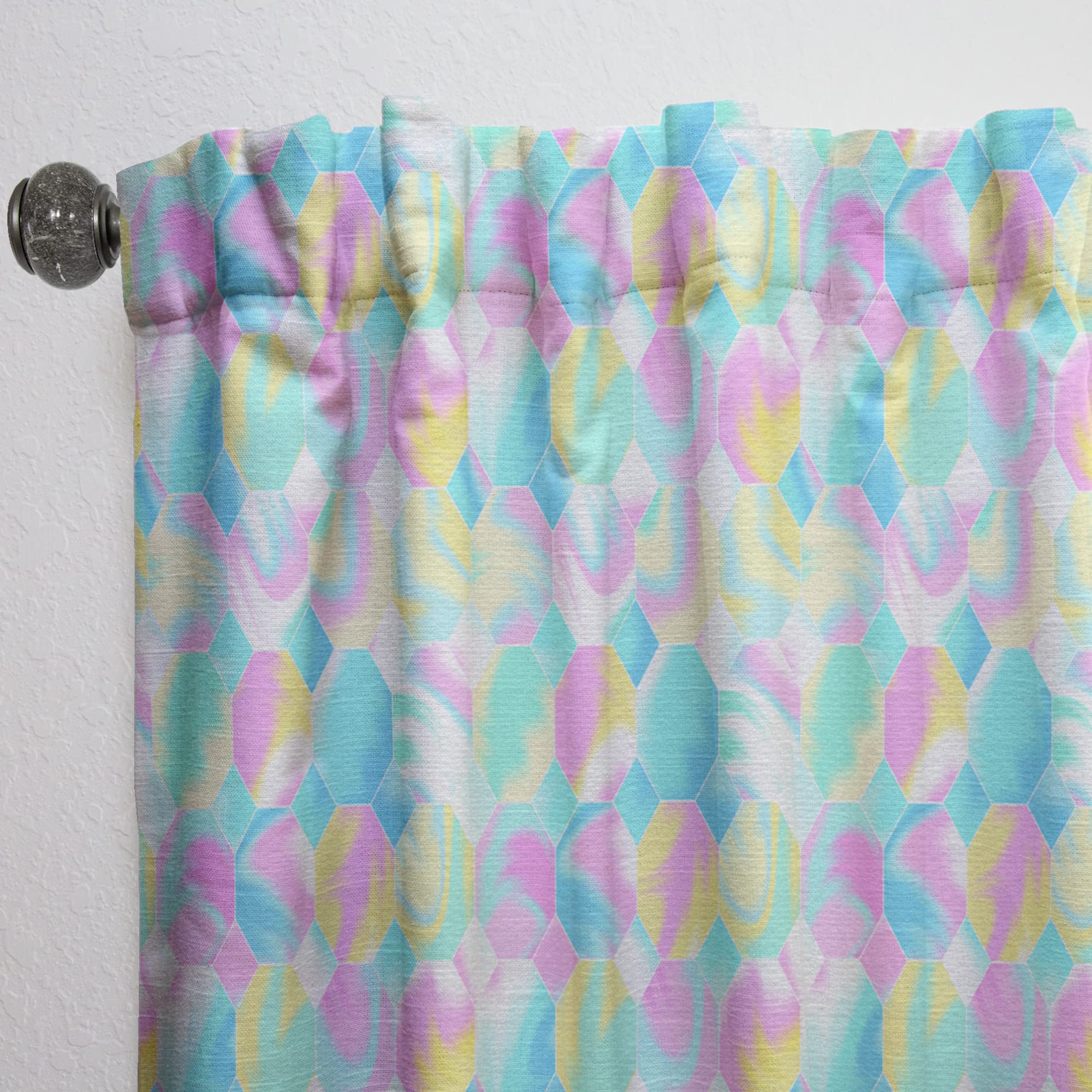 Holographic Pattern Thermal Insulated Curtains for Bedroom & Living Room - Single Panel 52x108 - Elegant Window Drapes for Home Decor & Light Control