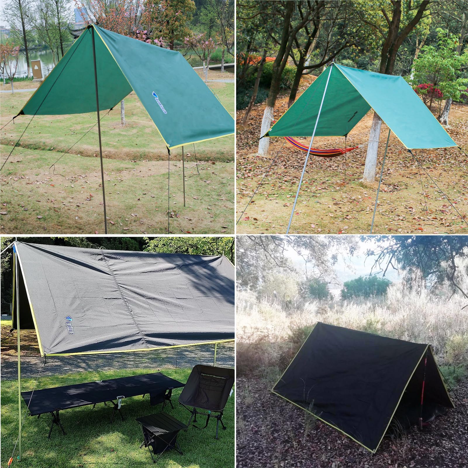 **Azarxis Waterproof Camping Tarp - Lightweight Hammock Rain Fly, Tent Footprint, Sunshade & Picnic Mat for Hiking, Beach & Backpacking (Includes Guy Lines & Stakes) - Perfect for Outdoor Adventures, Picnics & Emergency Shelter**