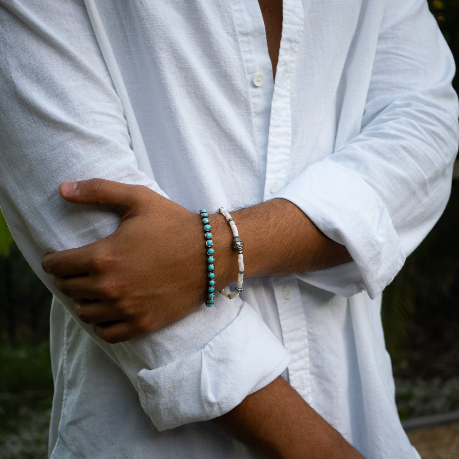 Elegant Turquoise Tennis Bracelet for Women | Dainty Blue Gemstone Beaded Stretch Bracelet | Perfect for Weddings, Parties & Everyday Wear