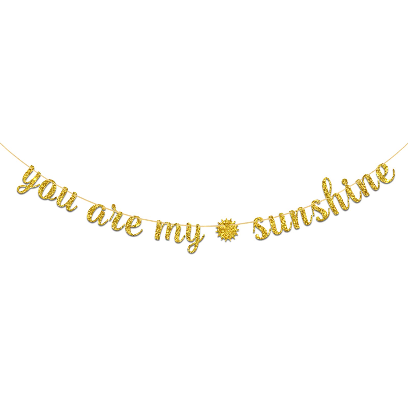 You Are My Sunshine Party Banner - Gold Rectangular Cardboard Sign for Wedding, Birthday & Baby Shower Decorations - Perfect for Photo Backdrops, Dessert Tables & Wall Decor
